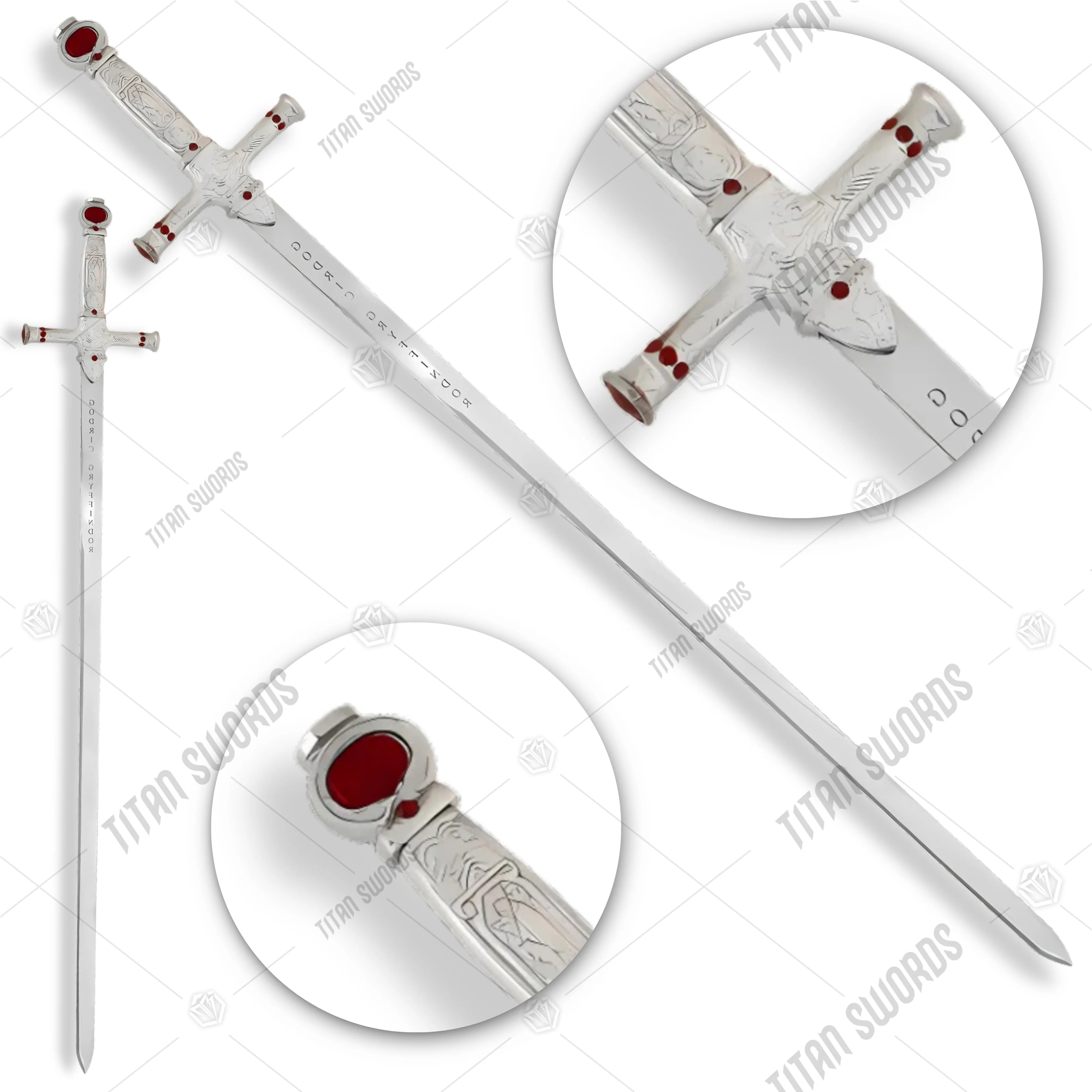 Premium Harry Potter Godric Gryffindor Sword Replica with ruby cabochons.