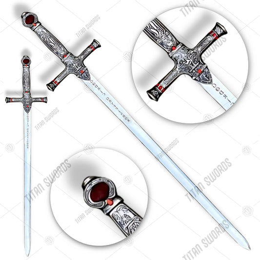 Premium Harry Potter Godric Gryffindor Sword Replica with ruby cabochons.