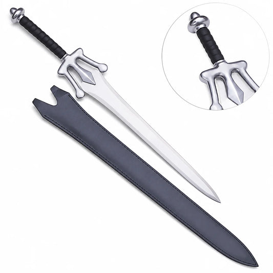 He-Man Power Sword prop replica side profile view outdoors – Masters of the Universe fan gift collectible