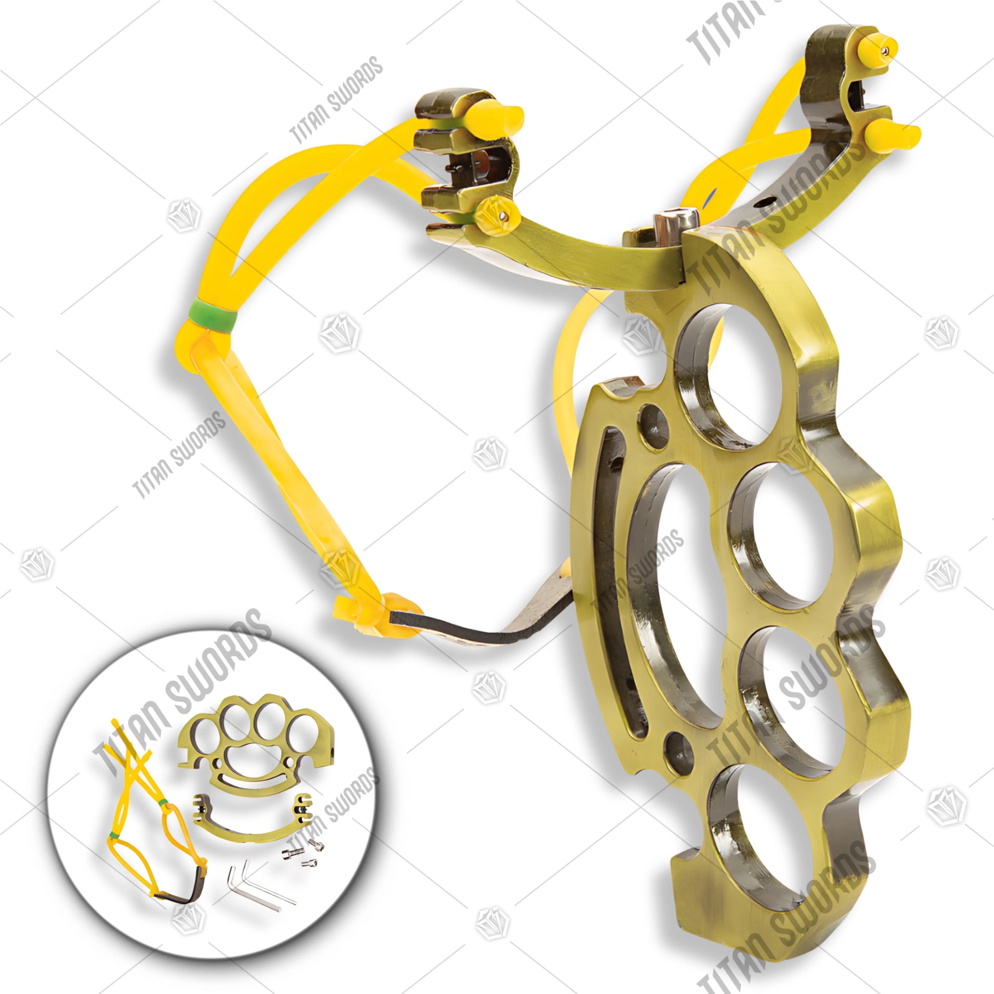 Premium Heavy-Duty Metal Knuckle Buster Slingshot with metal.