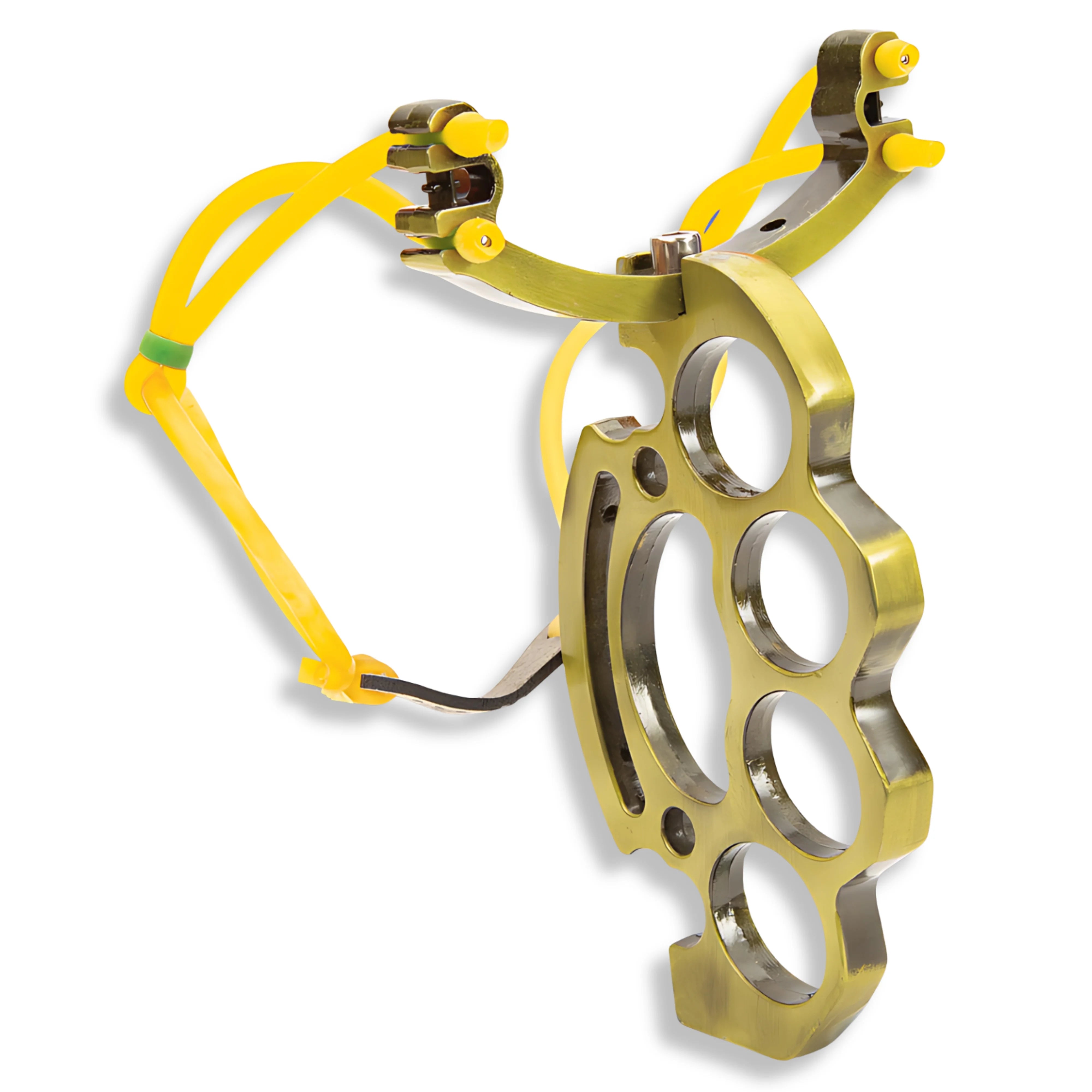 Premium Heavy-Duty Metal Knuckle Buster Slingshot with metal.