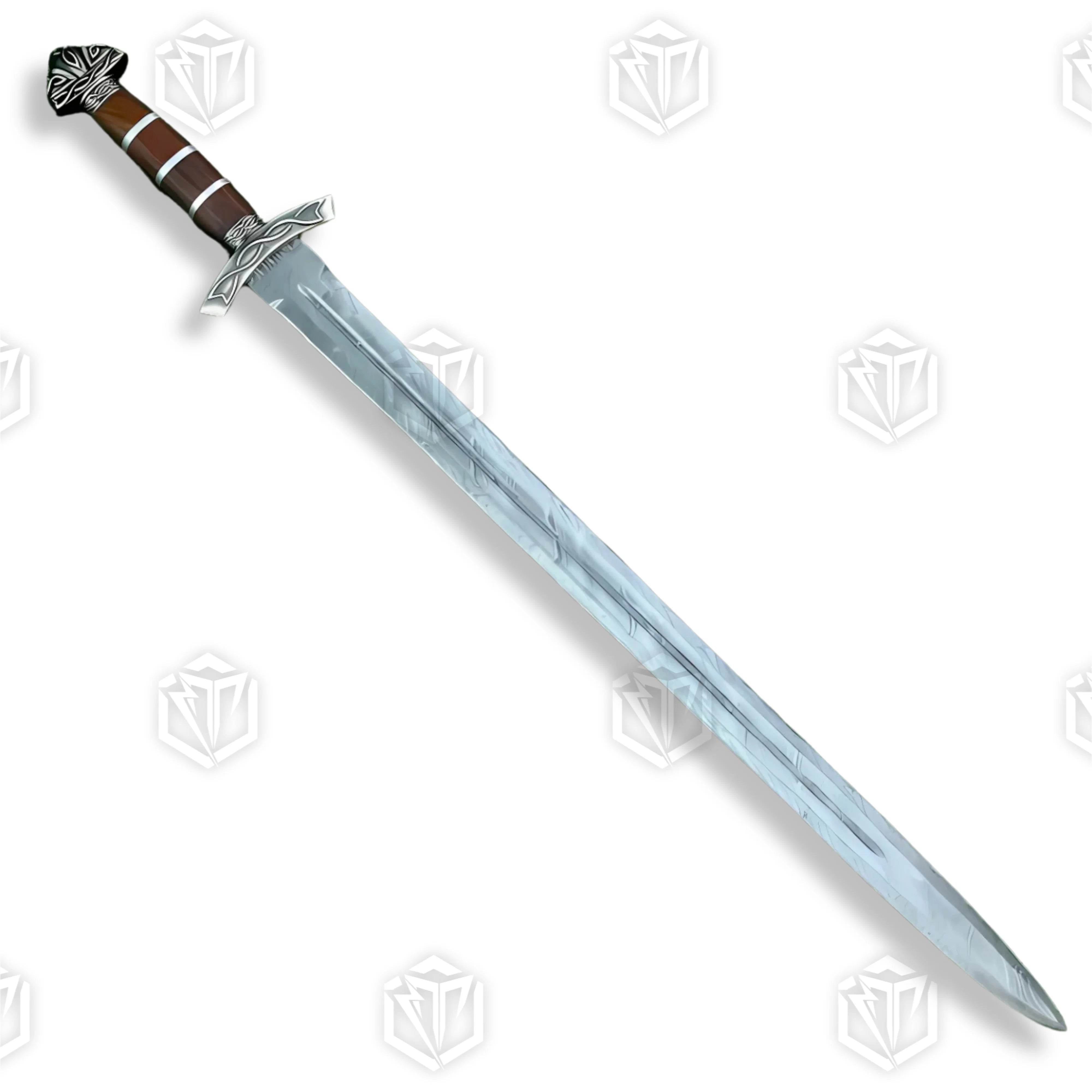 Premium Heritage Damascus Sword Viking Replica with hand-forged steel.