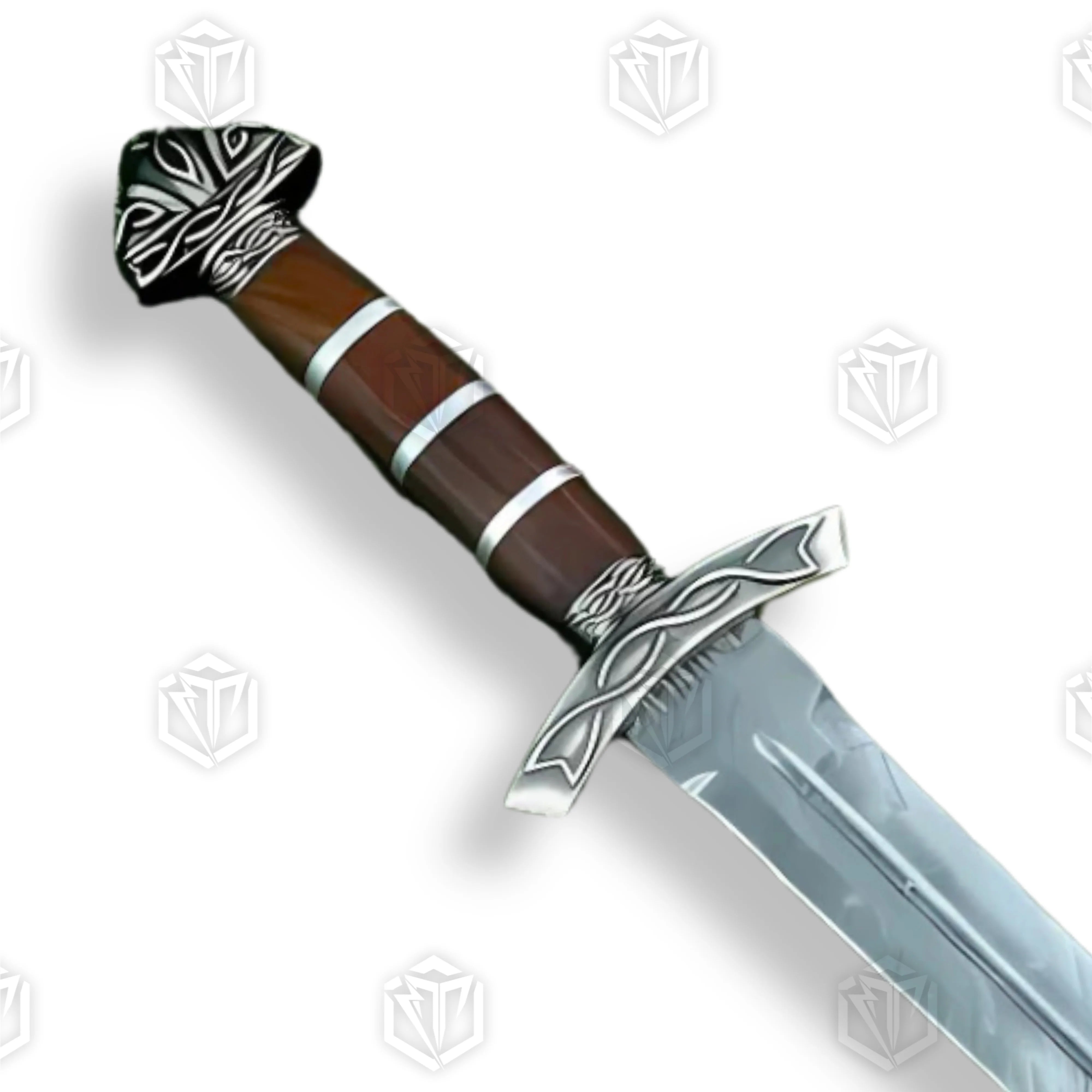 Premium Heritage Damascus Sword Viking Replica with hand-forged steel.