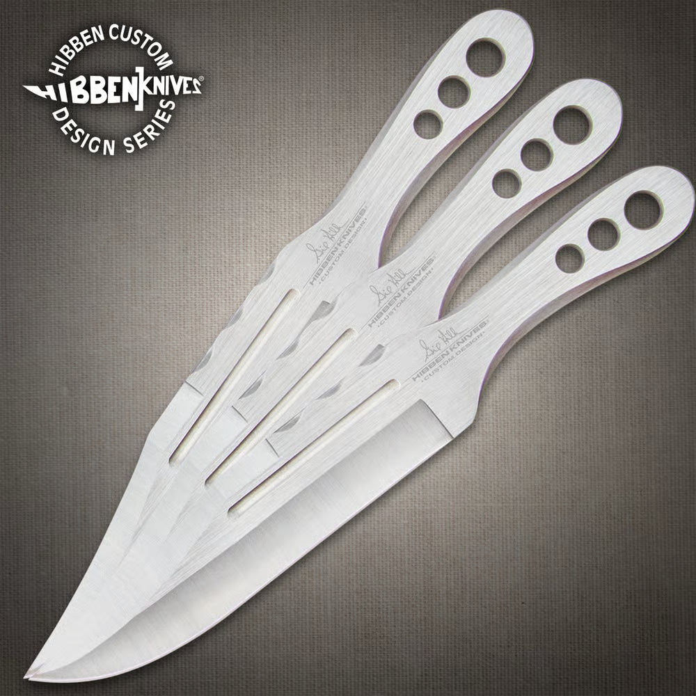 Hibben throwing knives triple set with 3Cr13 stainless steel and nylon belt sheath