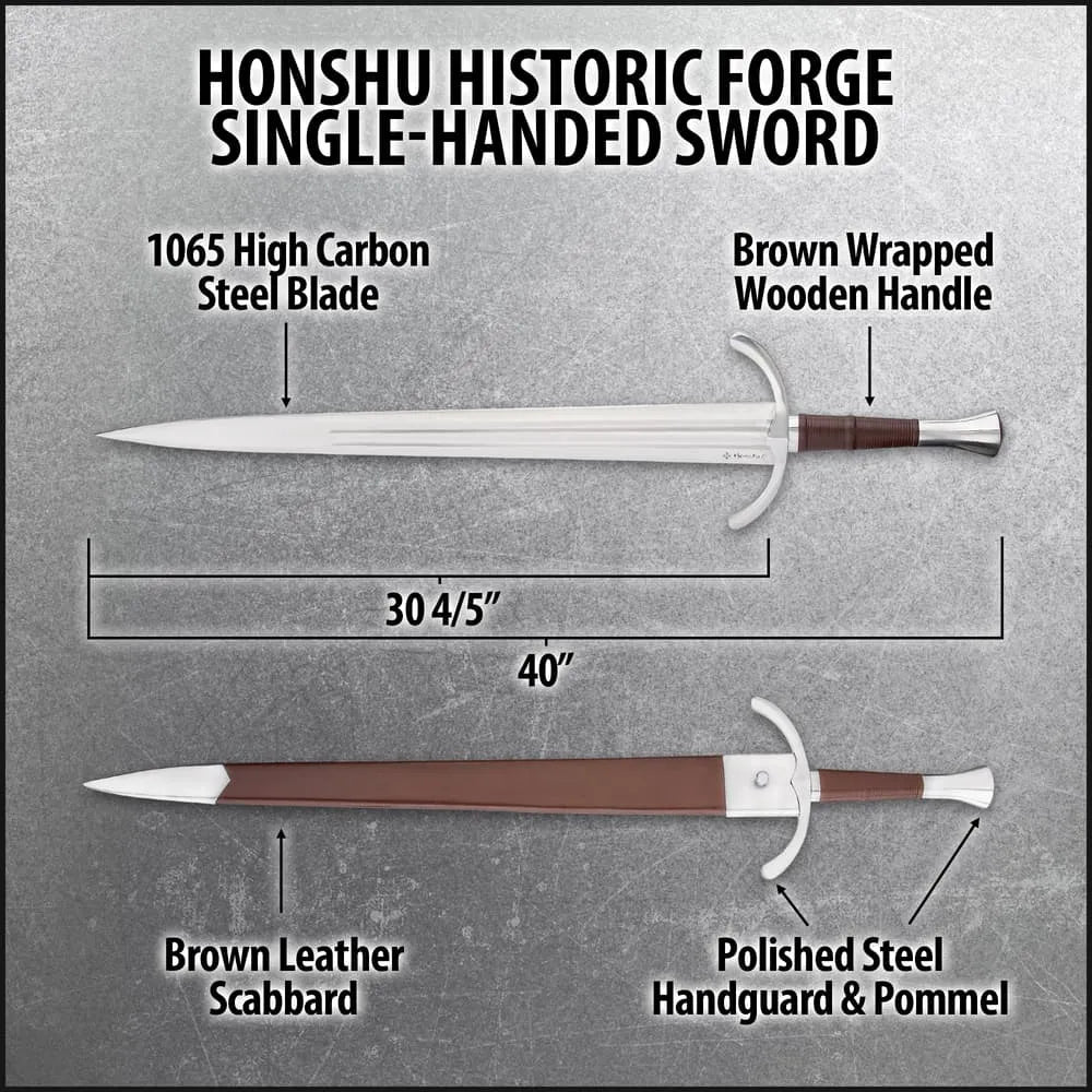 Honshu Single-Hand Broadsword Historic Forge Edition medieval display design