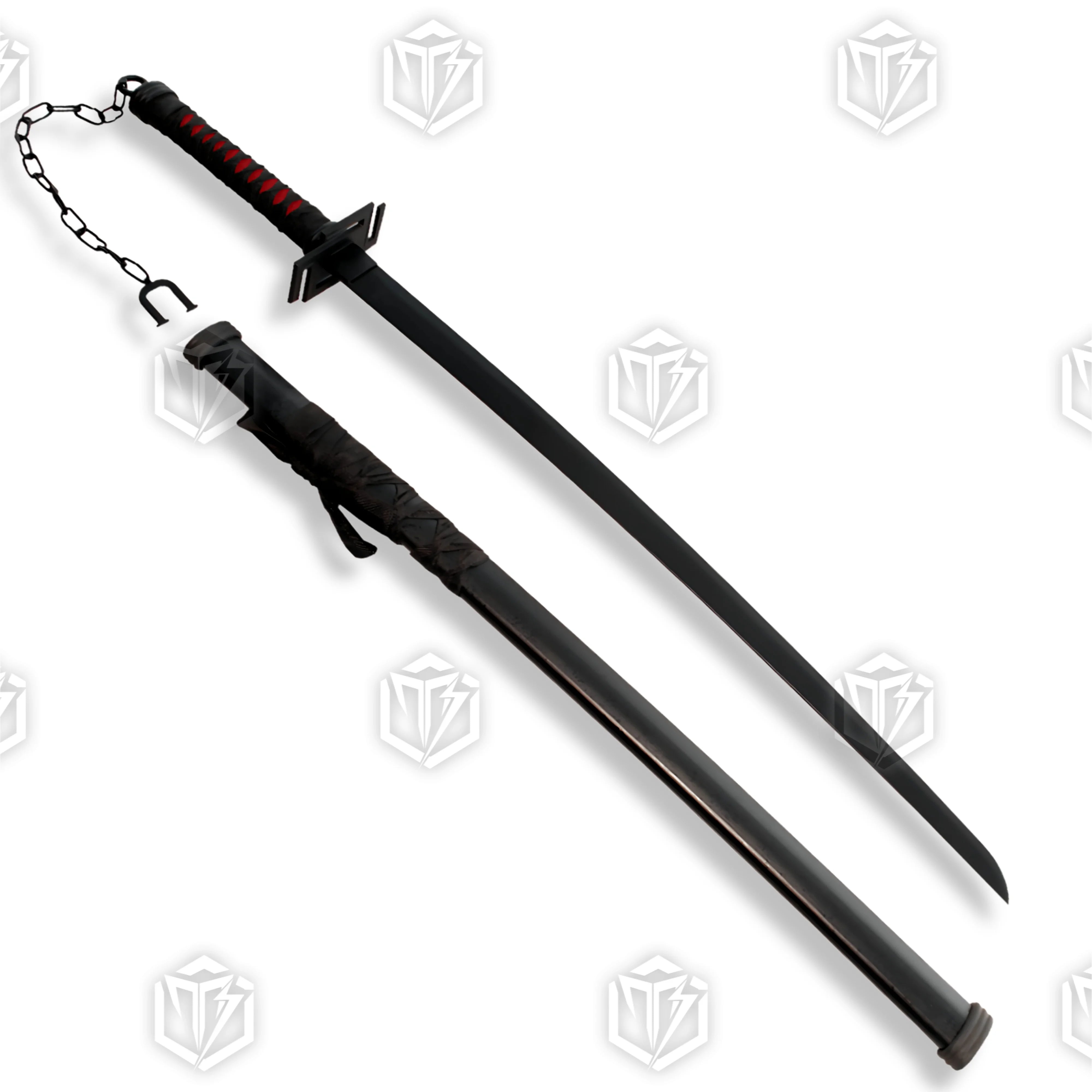 Premium Ichigo Bankai Tensa Zangetsu Sword Replica with black blade.