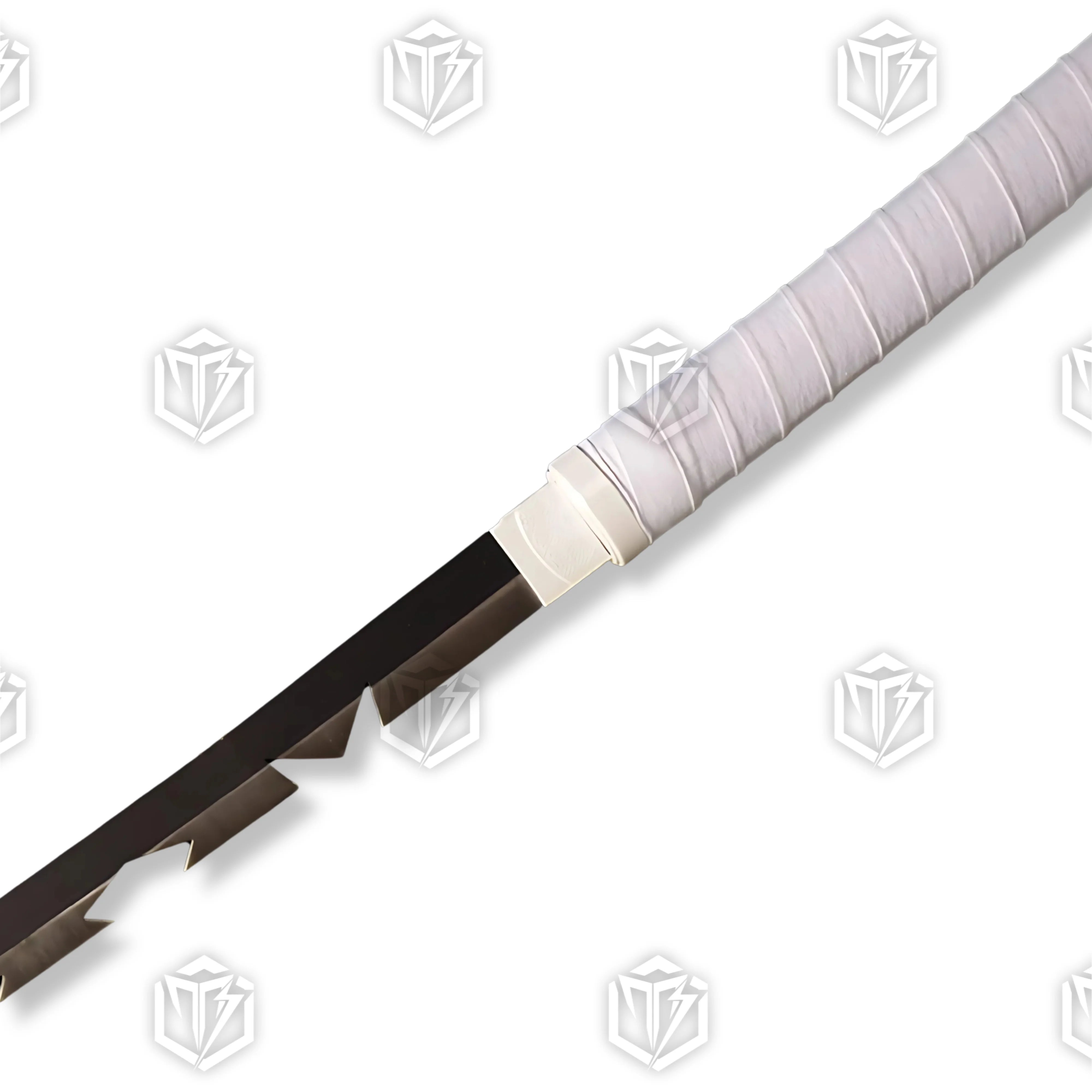 Premium Inosuke Hashibira Demon Slayer Nichirin Sword Replica with indigo-gray blade.