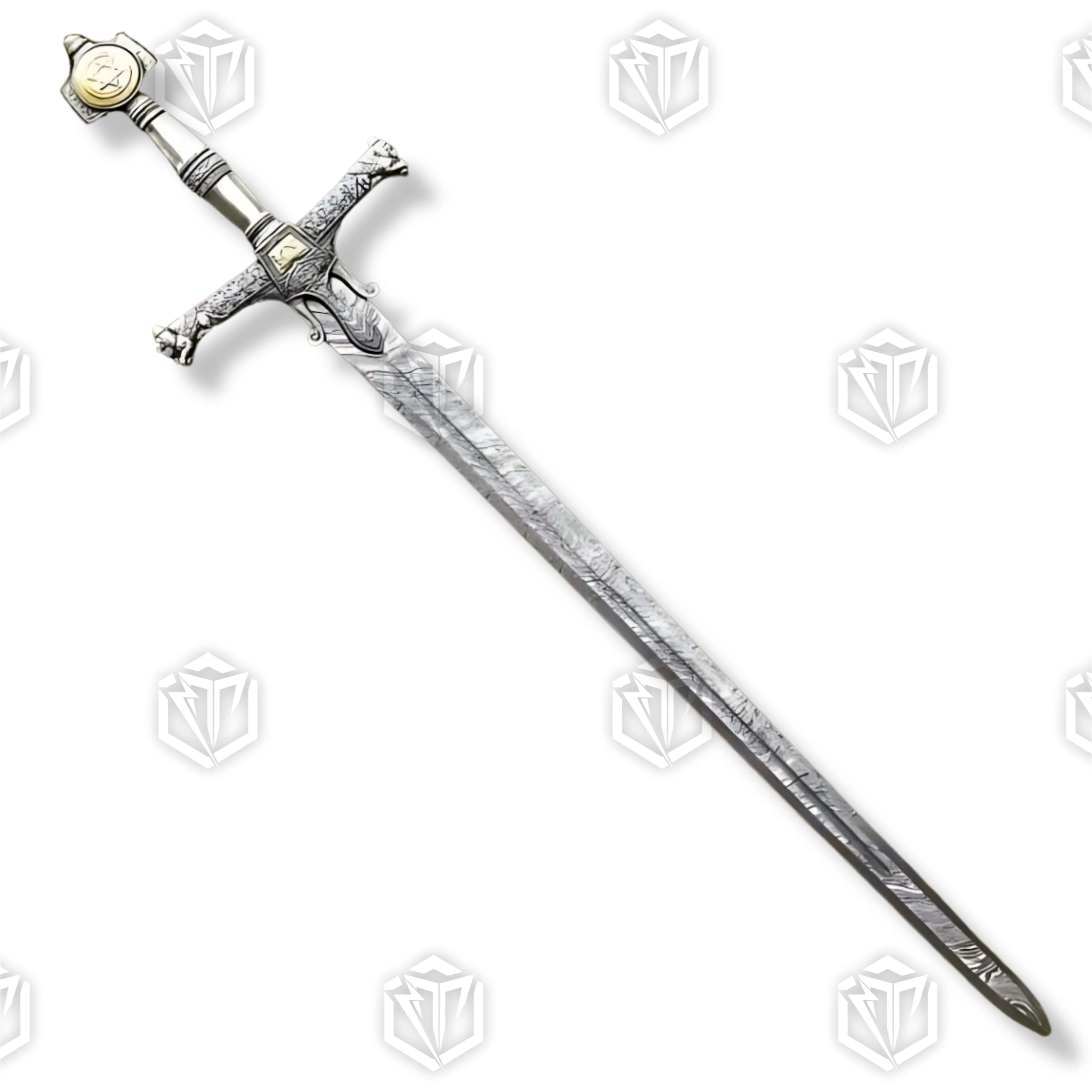 Premium King Solomon Star of David Sword Replica with Damascus steel.