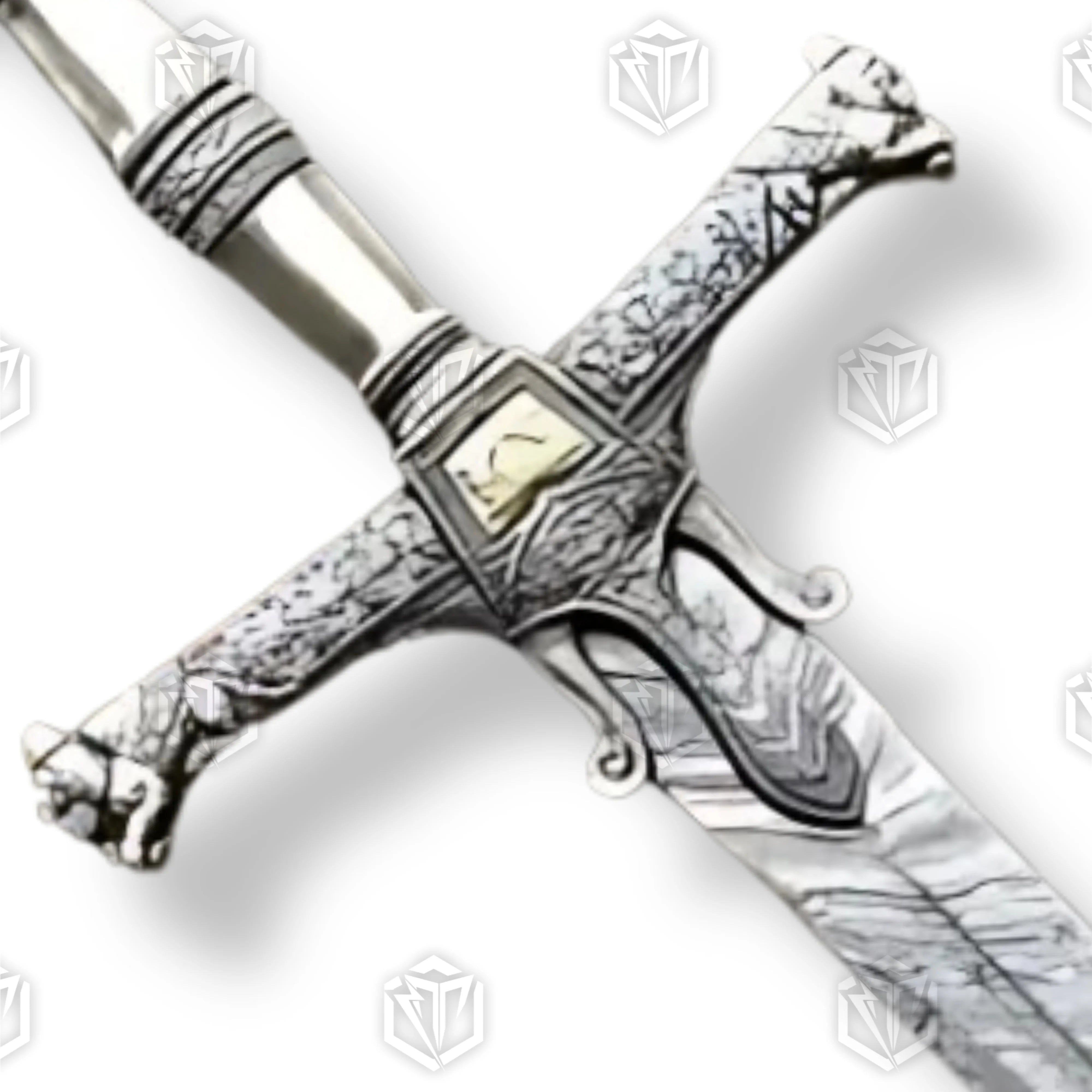 Premium King Solomon Star of David Sword Replica with Damascus steel.