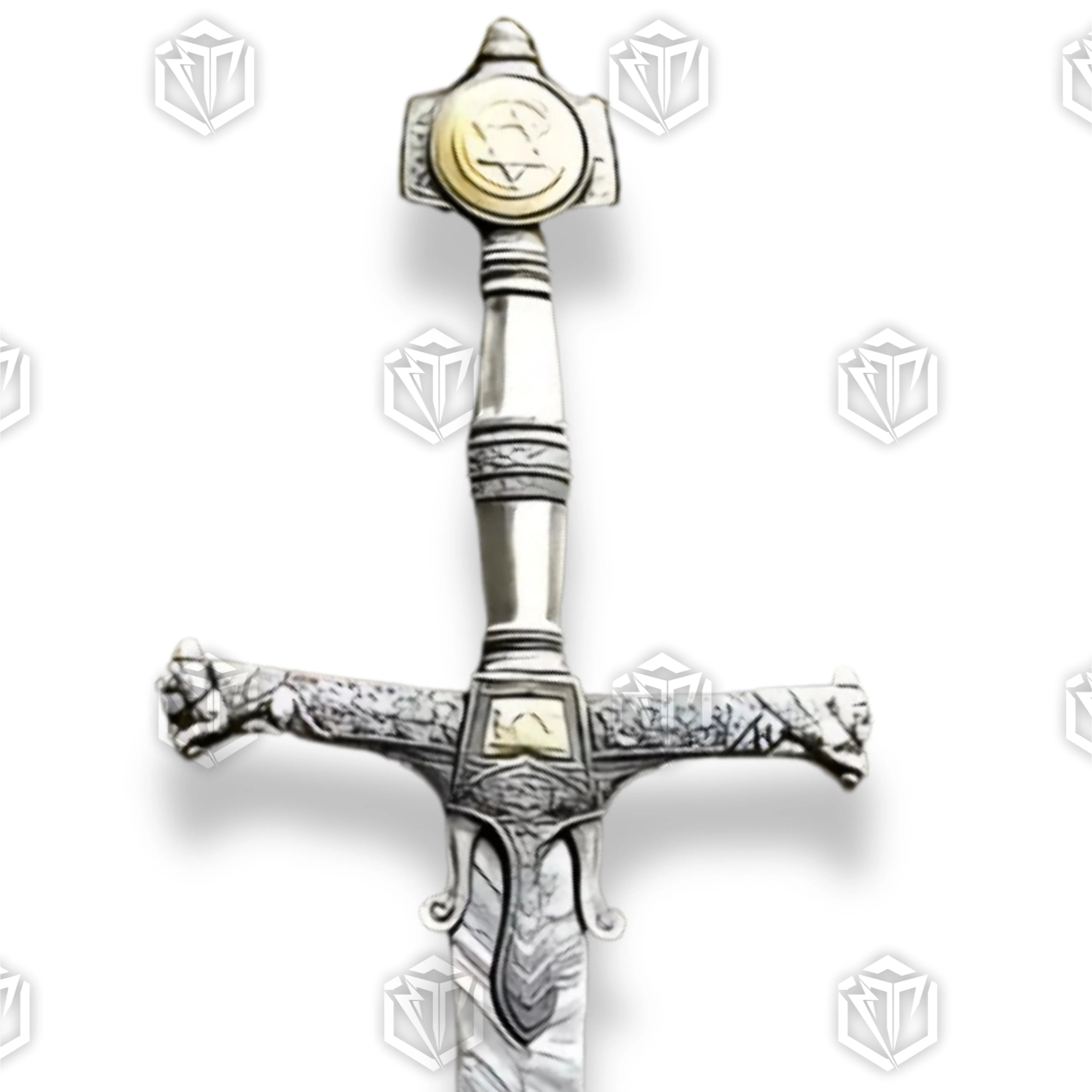 Premium King Solomon Star of David Sword Replica with Damascus steel.