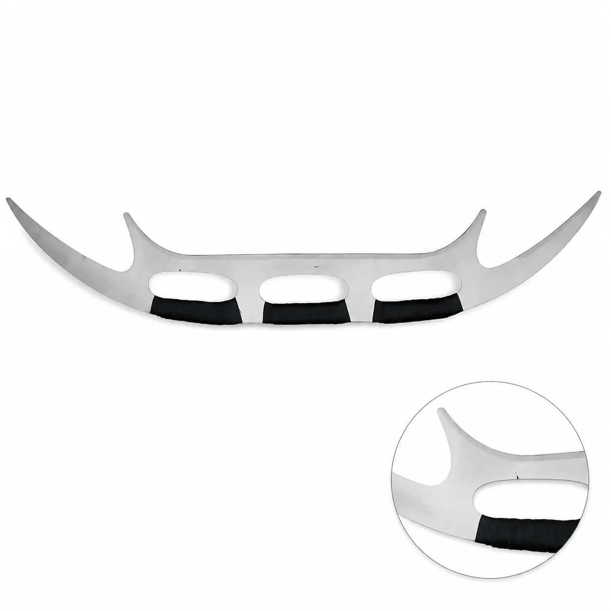Close-up tip detail of Klingon Bat'leth prop replica – Star Trek fan-inspired collectible