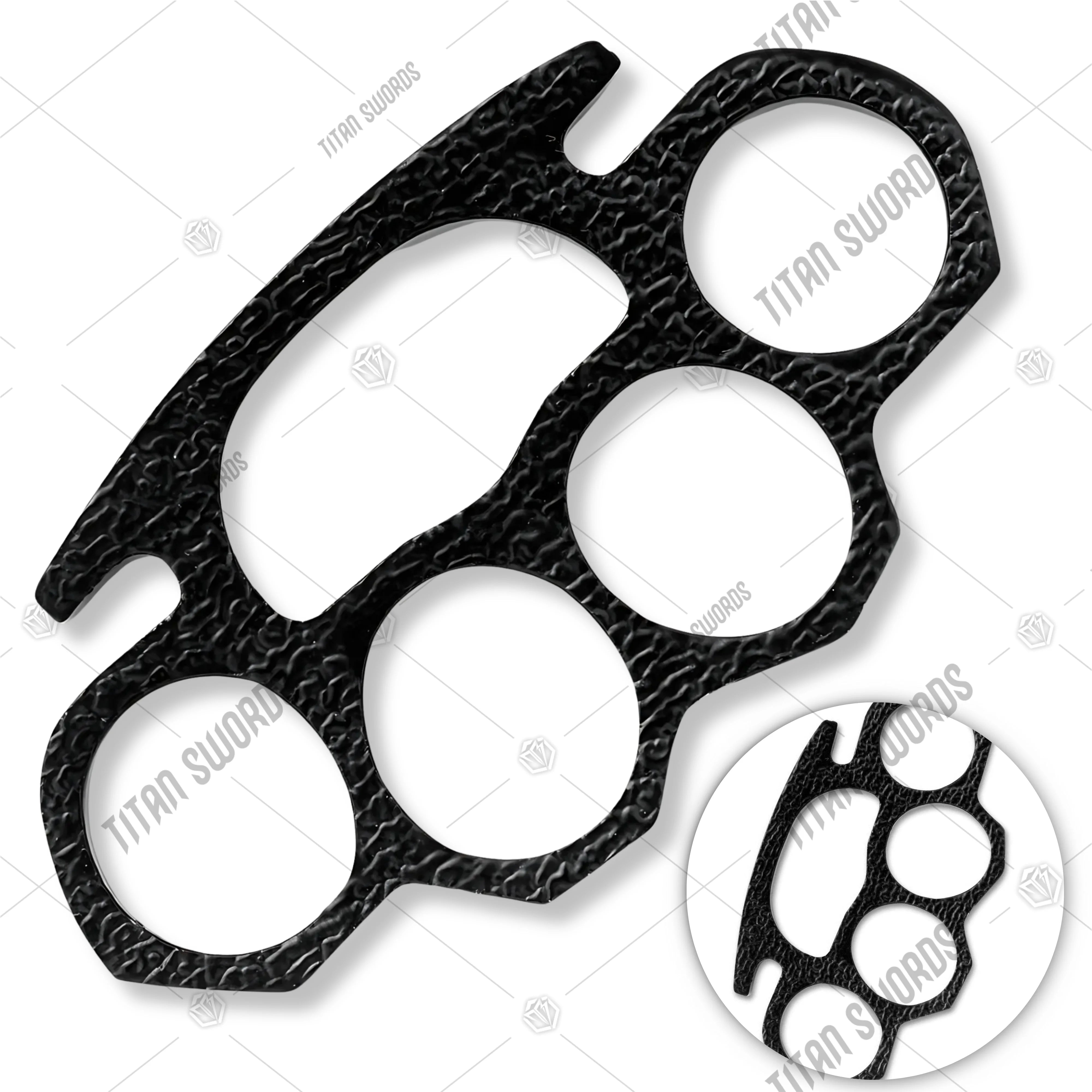 Premium Knuckleduster Non Reflective - Black Knuckle Duster with metal.