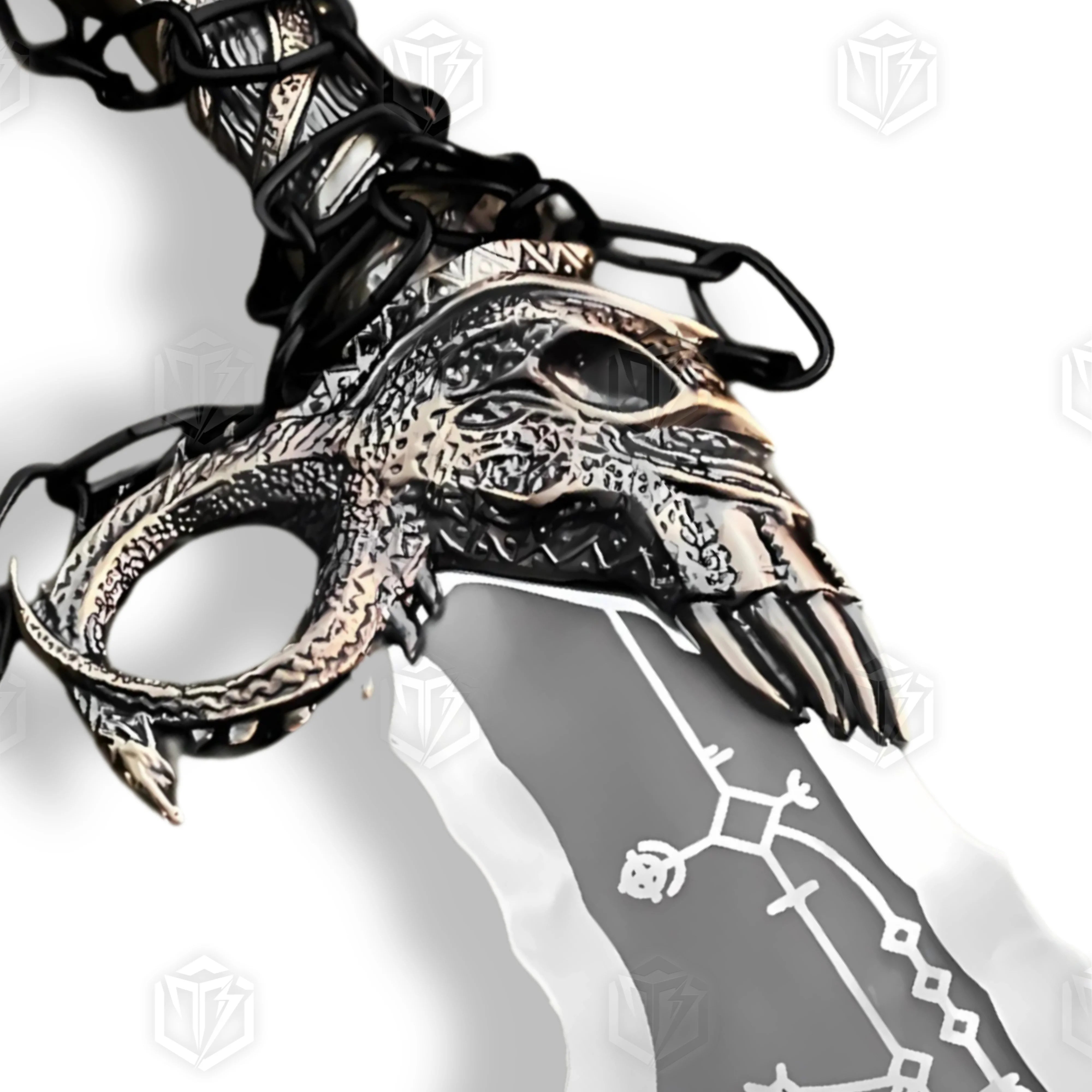 Premium Kratos Metal Blades of Chaos Replica GOW with Ebony Plaque