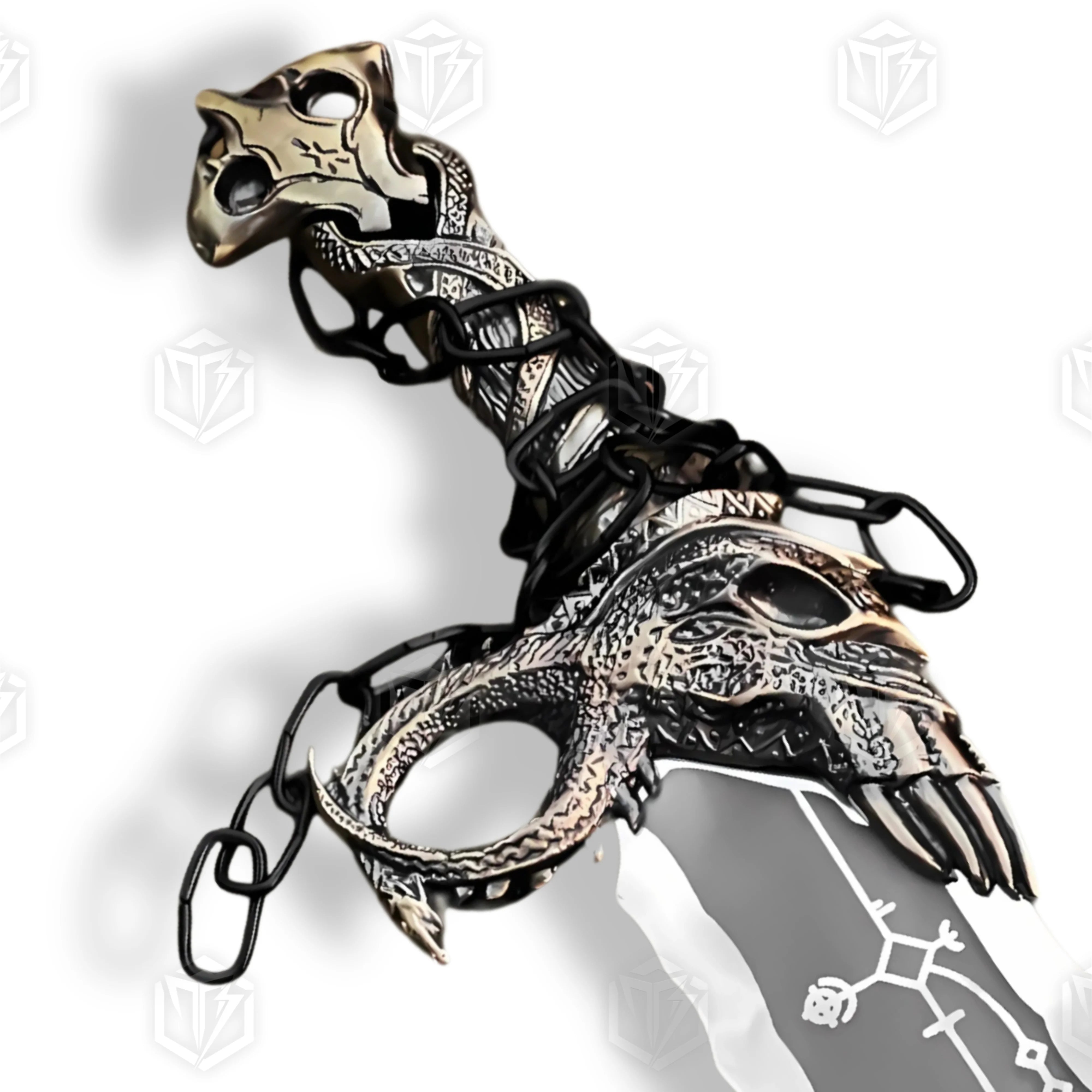 Premium Kratos Metal Blades of Chaos Replica GOW with Ebony Plaque