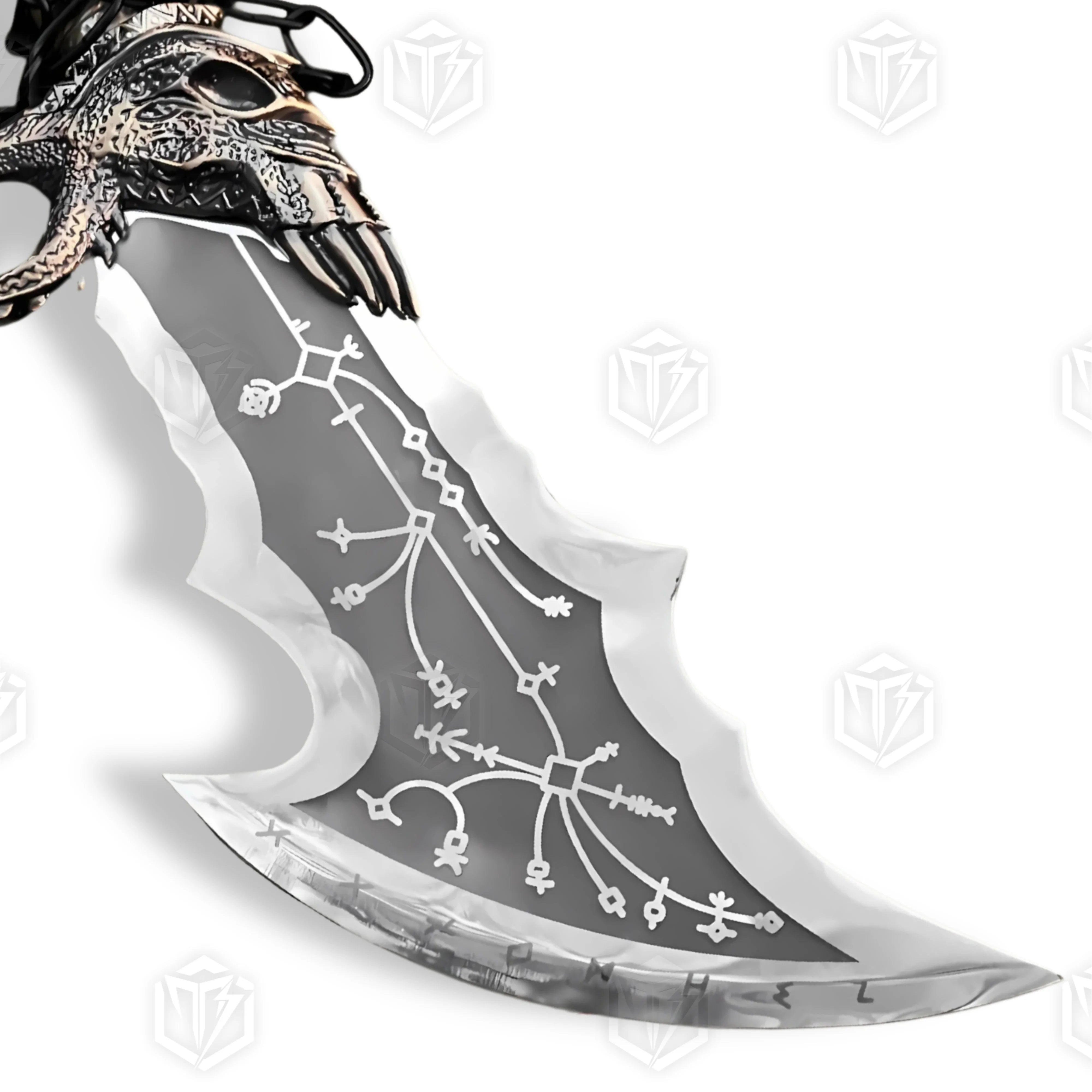Premium Kratos Metal Blades of Chaos Replica GOW with Ebony Plaque