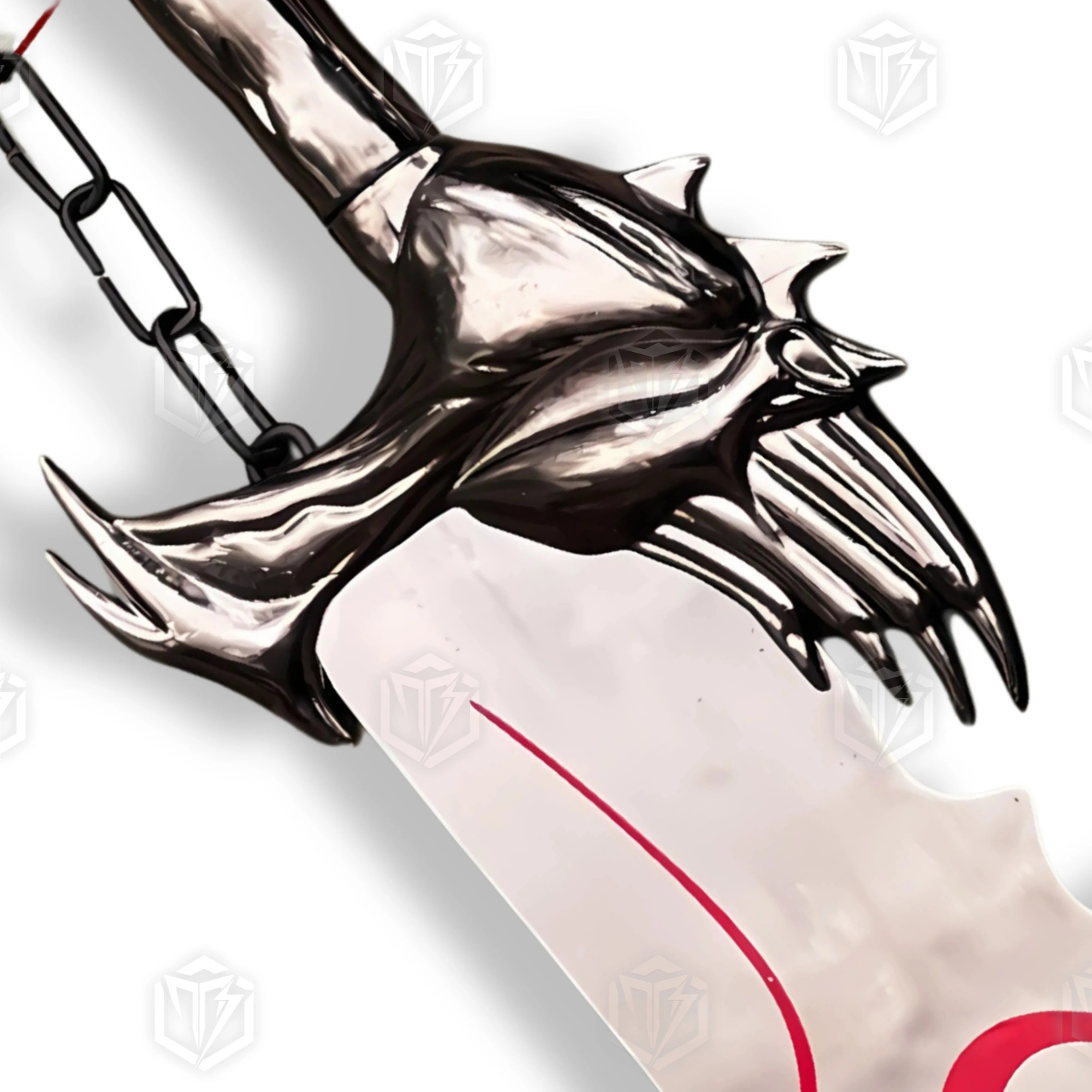 Premium Kratos Inferno Silver Blades of Chaos Replica GOW with Ebony Plaque