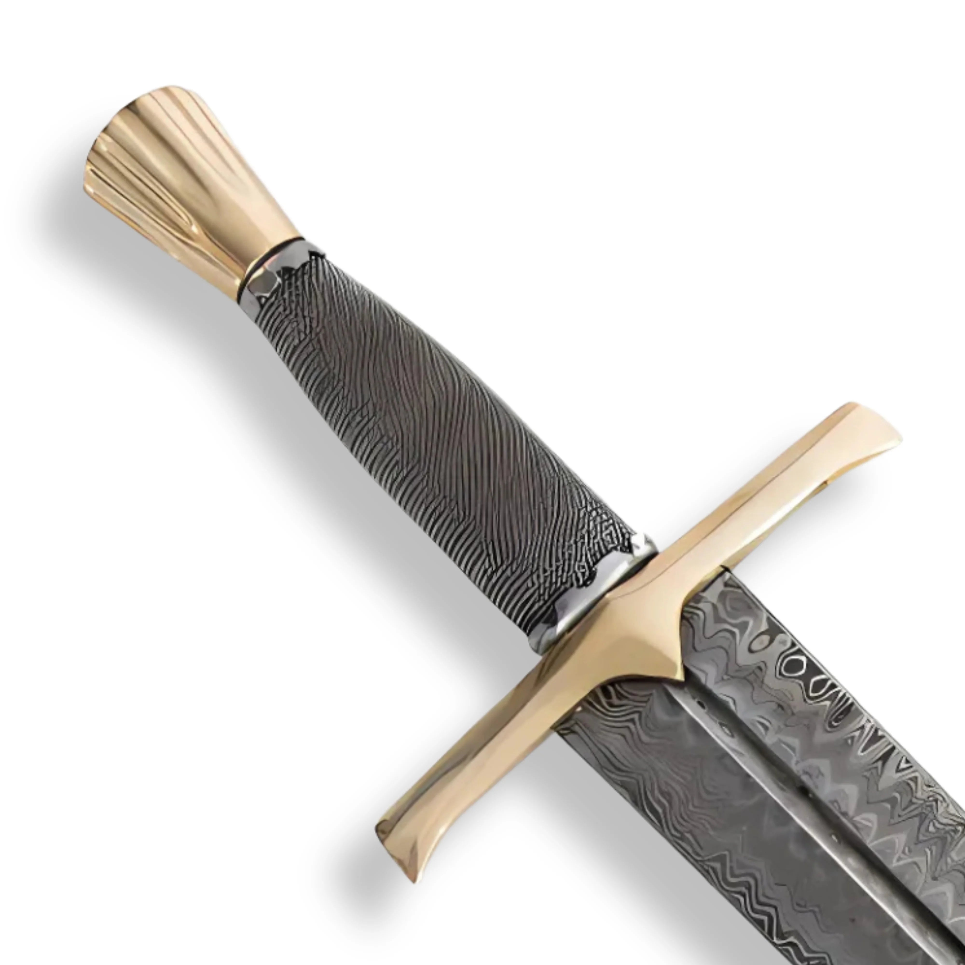 Premium Legends In Steel Medieval Wire Wrapped Damascus Sword with damascus steel.