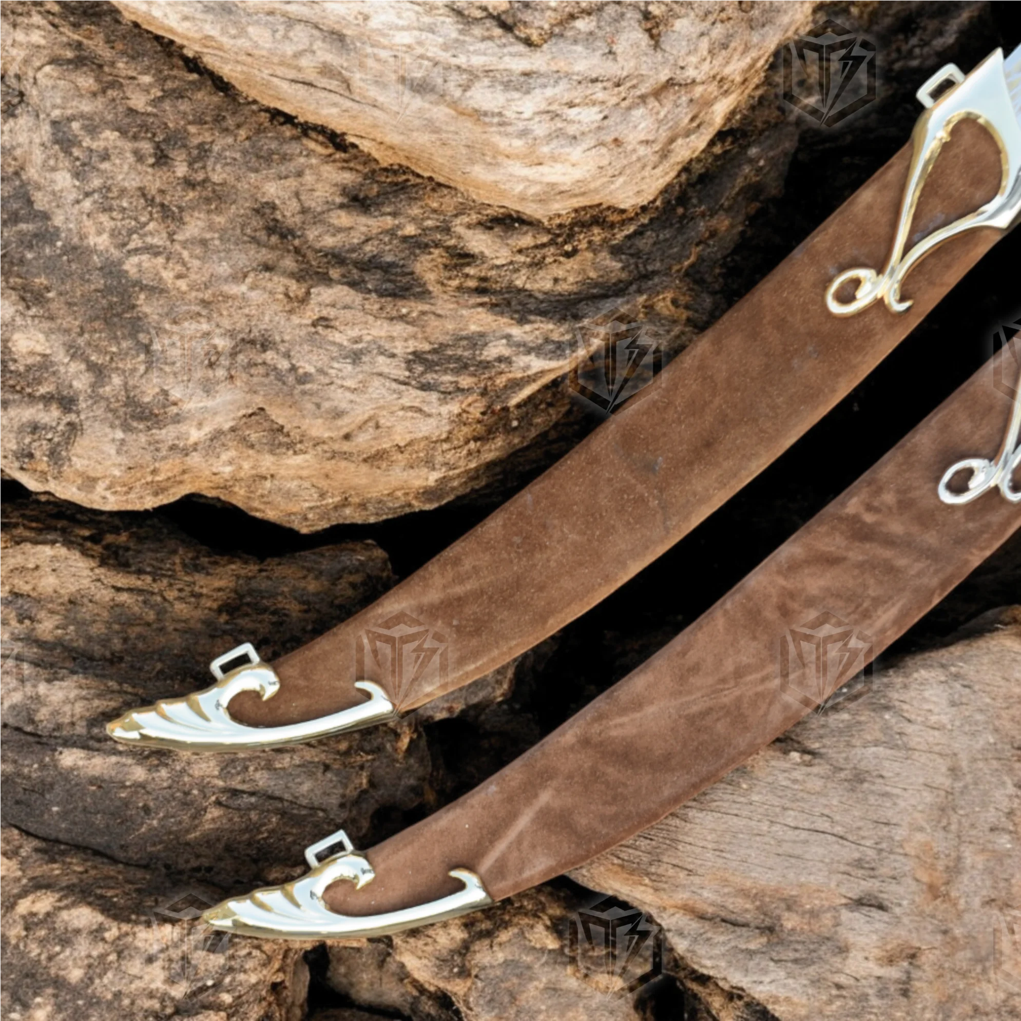 Premium Legolas Elven Twin Blades Replica LOTR with Ebony Plaque