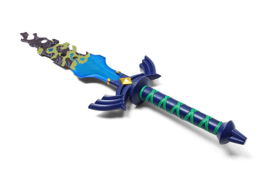 Link Broken Master Sword Zelda Tears of the Kingdom display collectible crafted from premium stainless steel with weathered broken blade detailing, royal-inspired crossguard, decorative display finish, and collector-quality craftsmanship for fantasy gaming enthusiasts and cosplay displays.