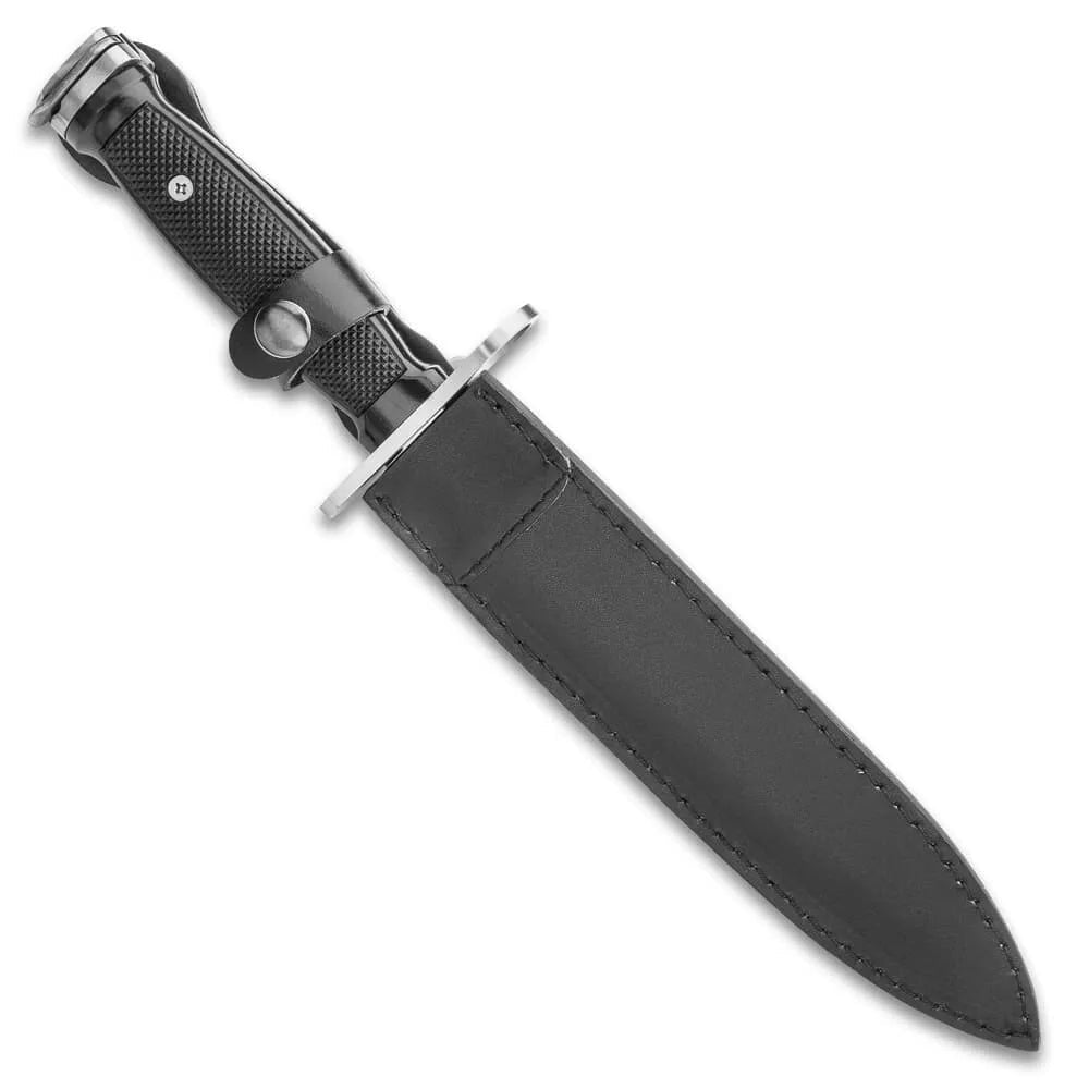 M7 bayonet knife for M16 with 6-inch stainless blade and leather sheath for reenactment