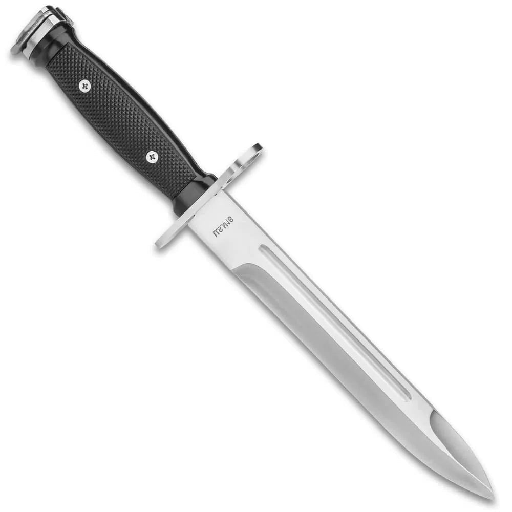 M7 bayonet knife for M16 with 6-inch stainless blade and leather sheath for reenactment
