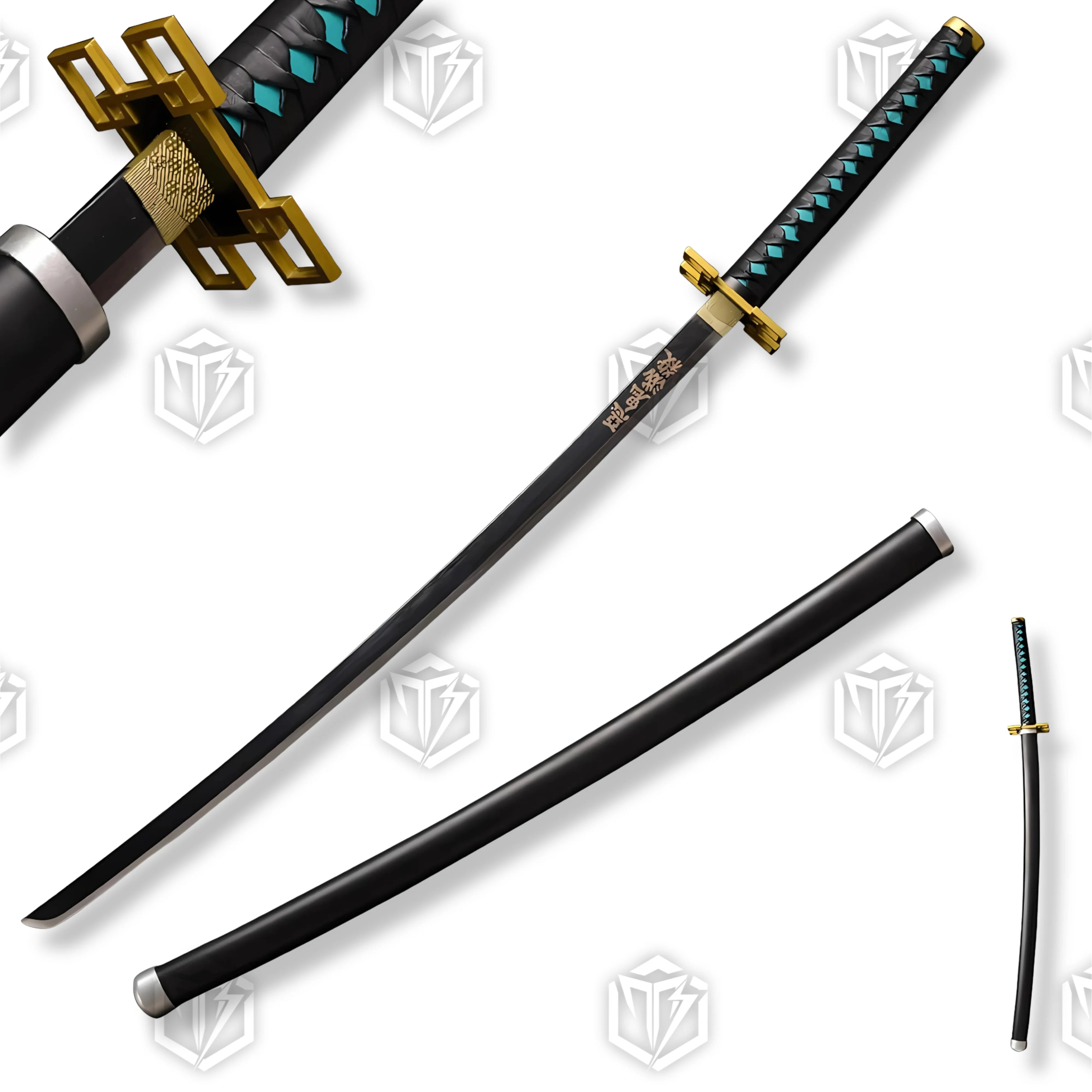 Premium Muichiro Tokito Nichirin Demon Slayer Sword Replica with mist pattern blade.