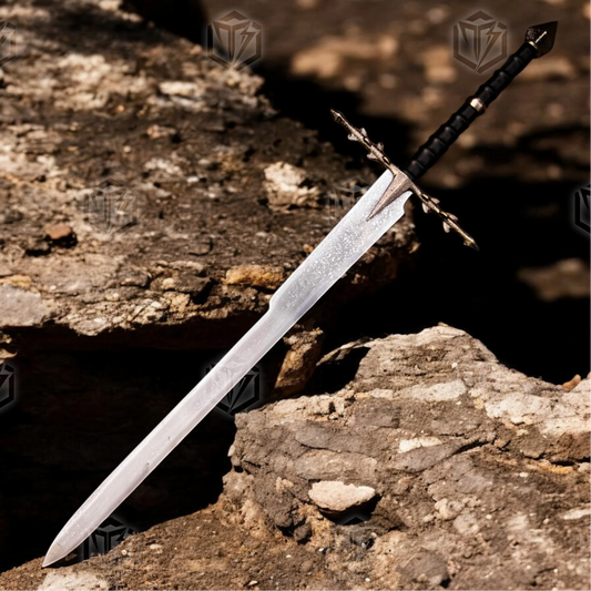 Premium Nazgul Shadow of Mordor Sword Replica LOTR with Ebony Stand