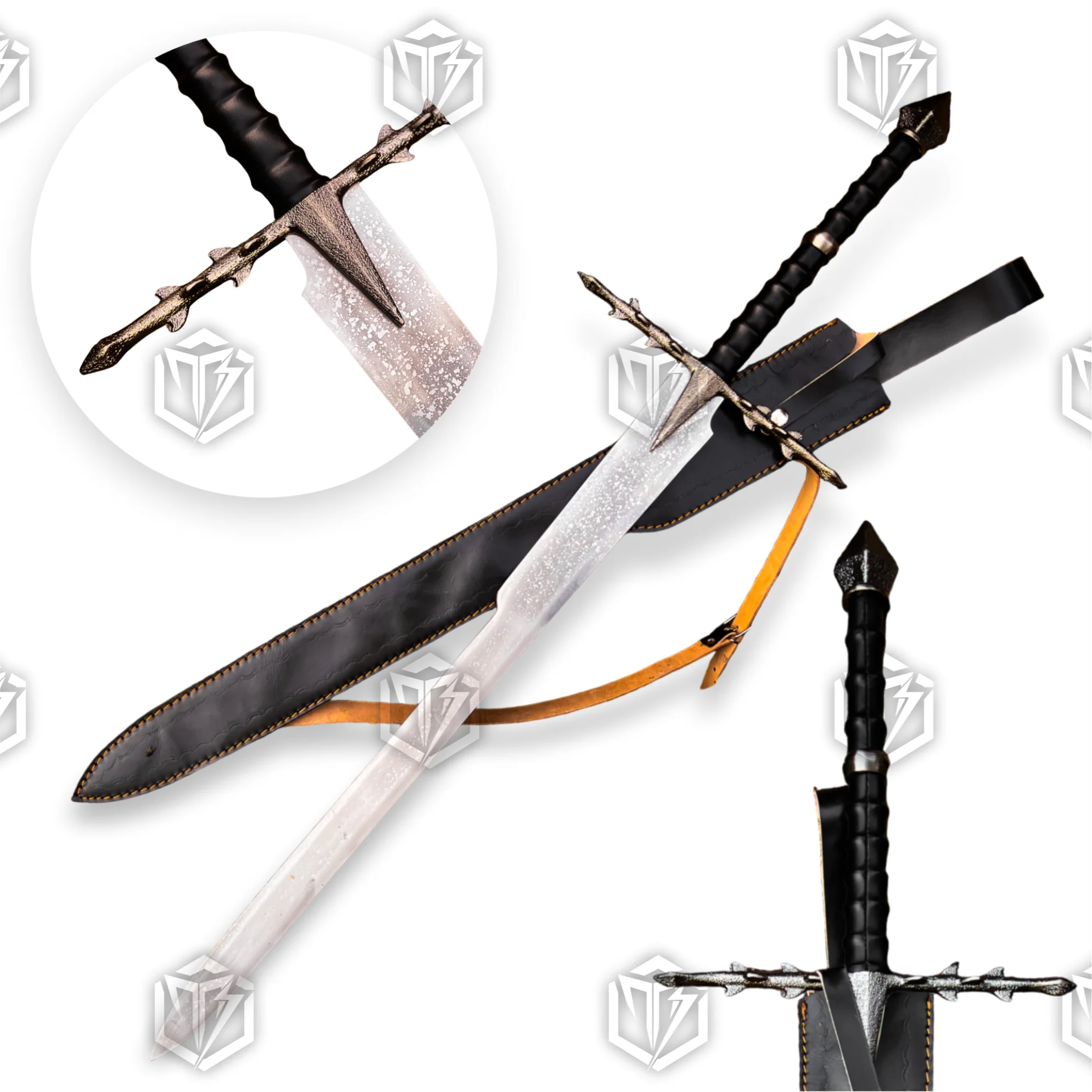 Premium Nazgul Shadow of Mordor Sword Replica LOTR with Ebony Stand