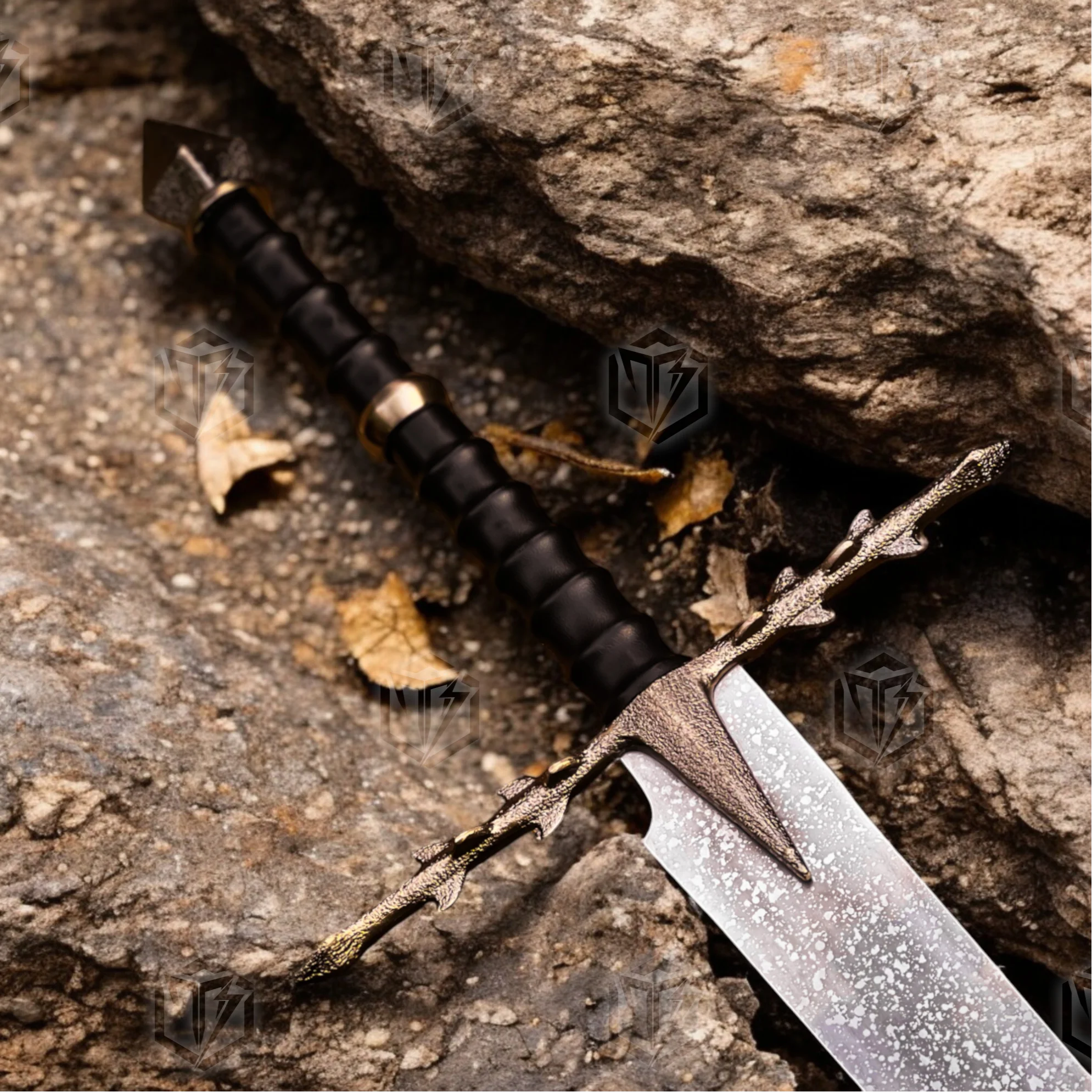 Premium Nazgul Shadow of Mordor Sword Replica LOTR with Ebony Stand