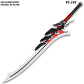 Full-length Nero Red Queen Limited Edition display collectible featuring premium stainless steel construction, decorative display finish, and screen-inspired craftsmanship for Devil May Cry collectors, gaming room décor, and cosplay photography.