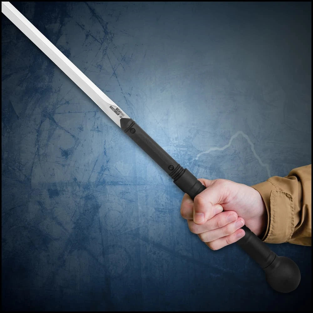 Night Watchman stealth sword cane with 22.75-inch carbon blade and textured handle for mobility
