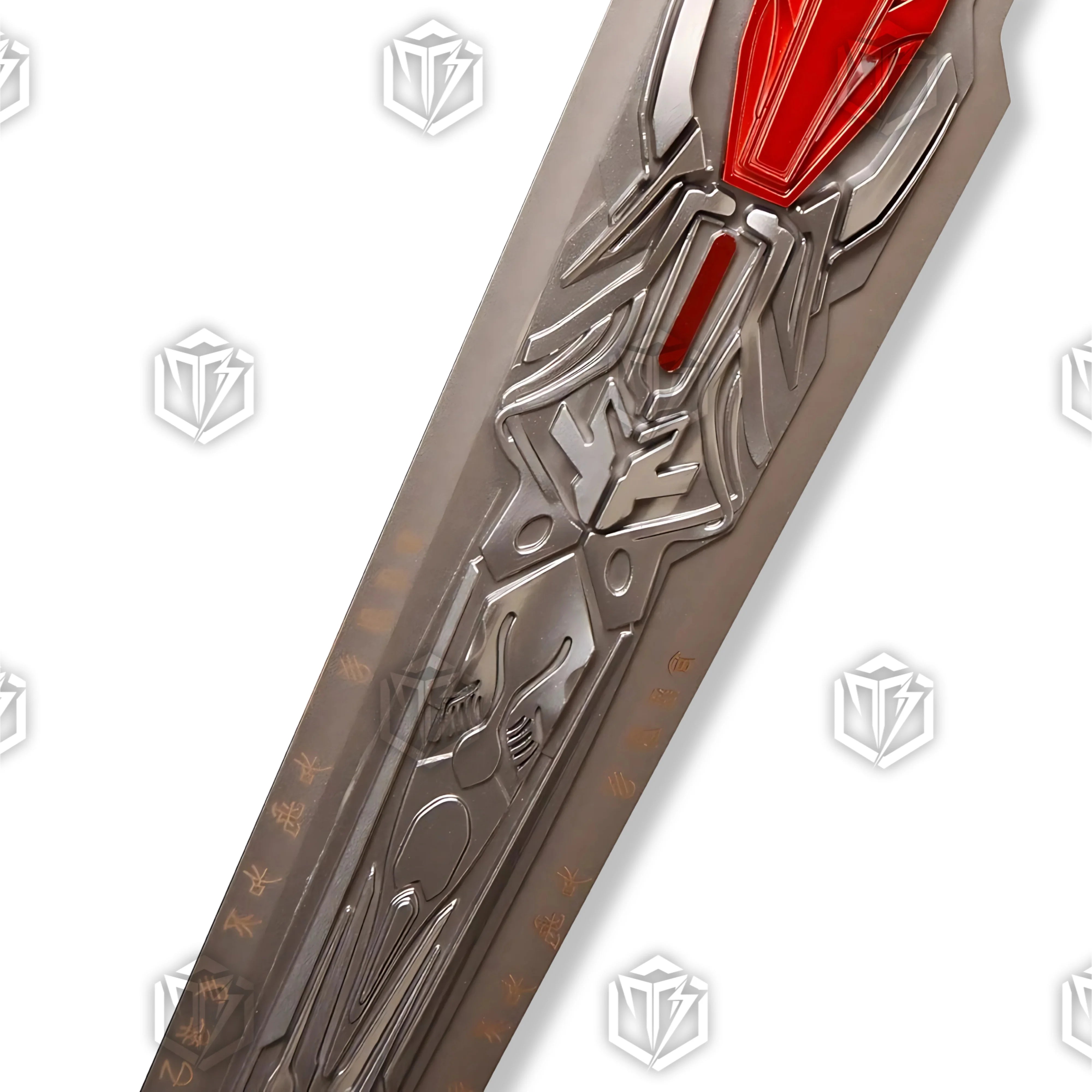 Premium Optimus Prime Sword of Judgement Replica with rune engravings.