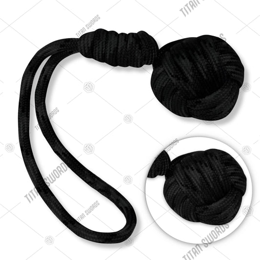 Premium Paracord Monkey Fist Black - Elite Forces with steel.