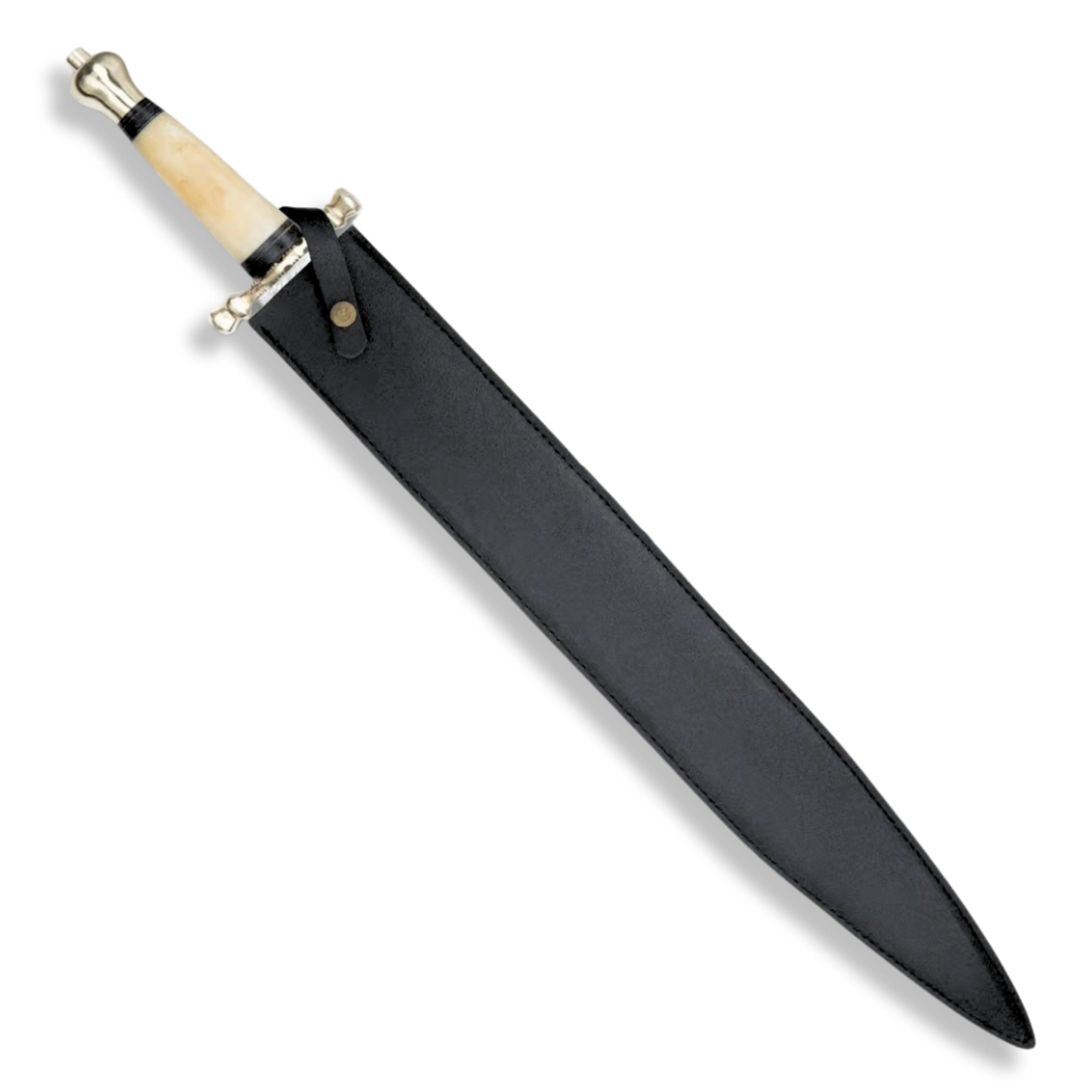 Premium Persian Carved Bone Legends In Steel Damascus Sword with damascus steel.