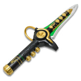 Green Ranger Dragon Dagger collectible inspired by Tommy Oliver from Mighty Morphin Power Rangers for display