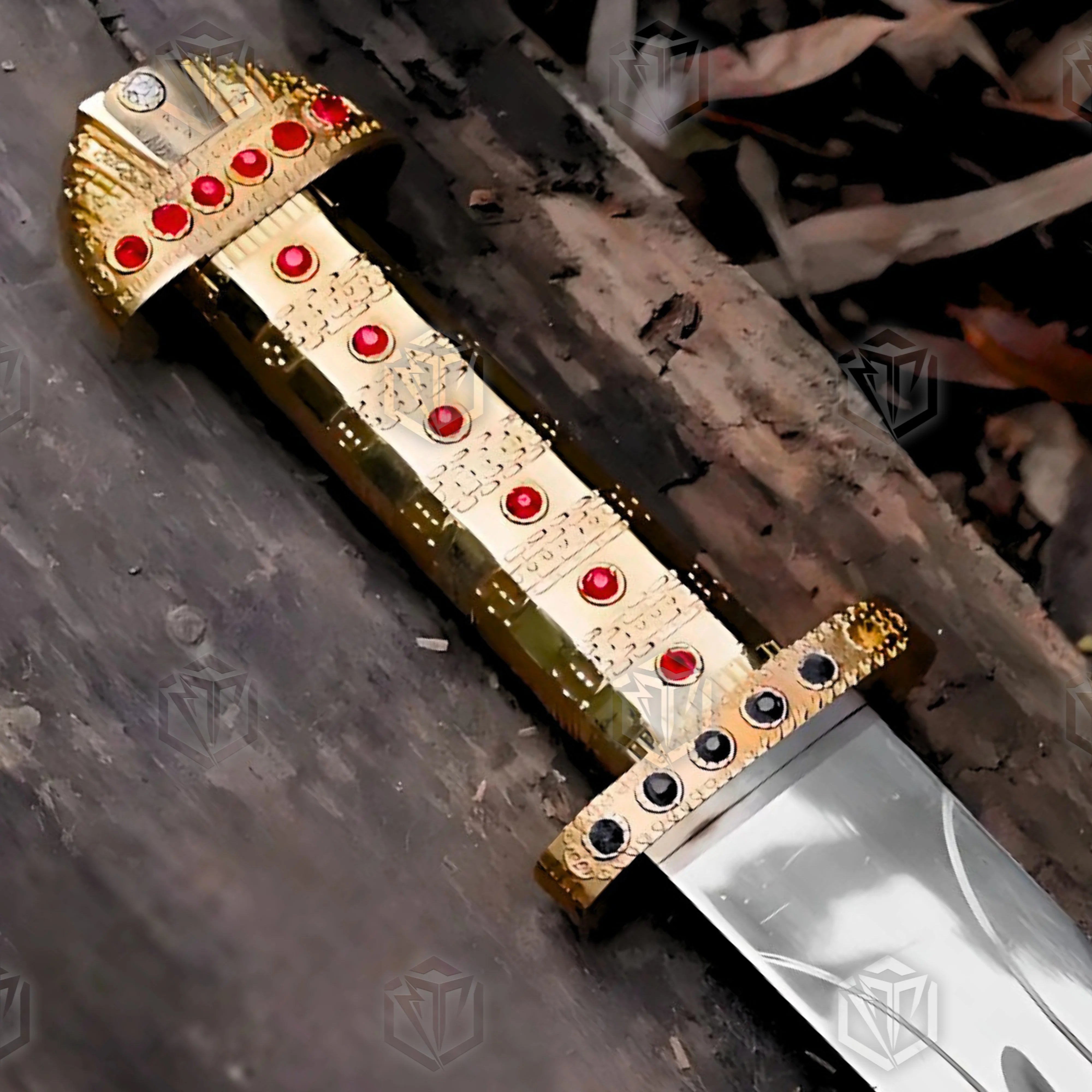 Premium Ragnar Lothbrok Viking Gold Edition Sword Replica with stainless steel.