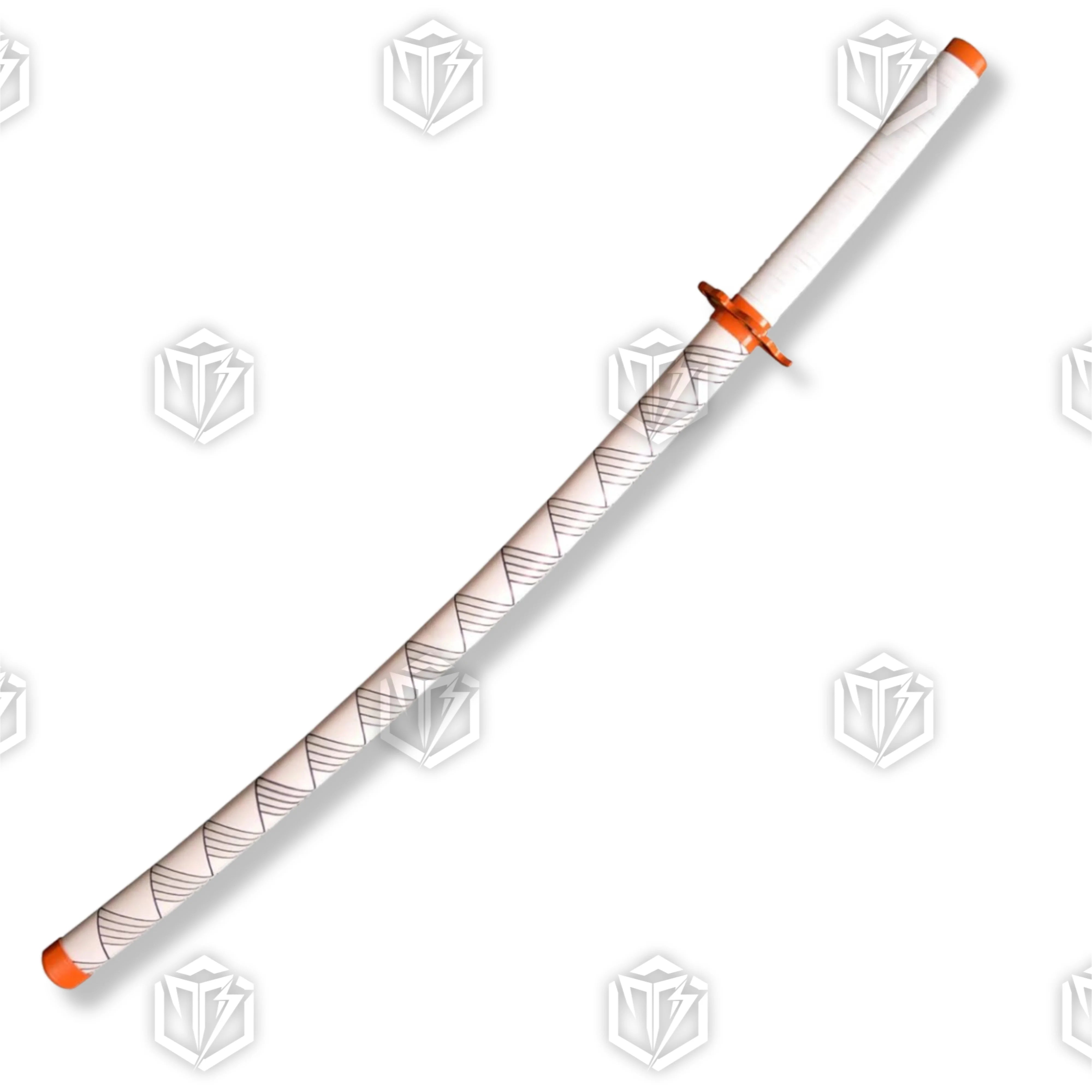 Premium Rengoku Nichirin Demon Slayer Sword Replica with flame pattern blade.