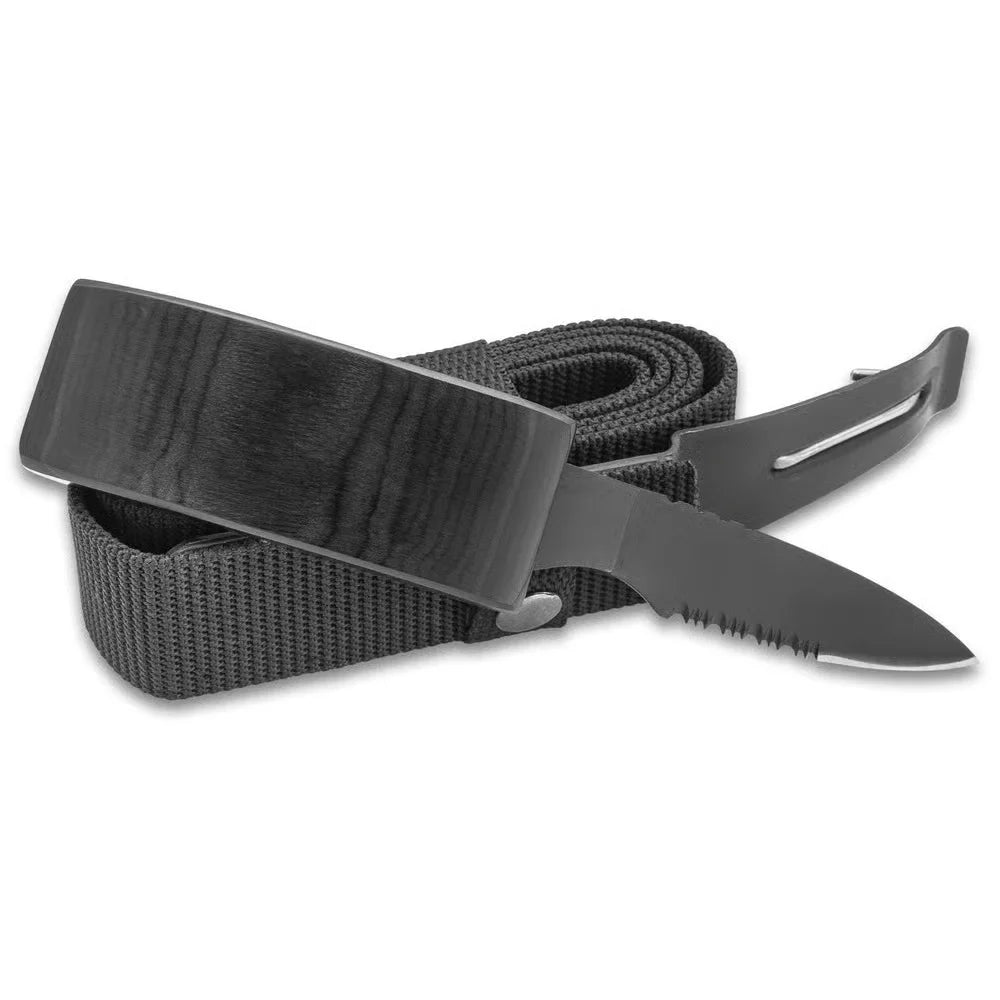 Premium Ridge Runner Hidden Knife Black Belt with stainless steel.