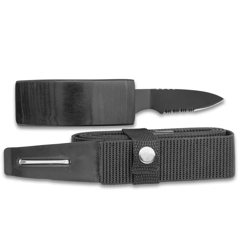 Premium Ridge Runner Hidden Knife Black Belt with stainless steel.