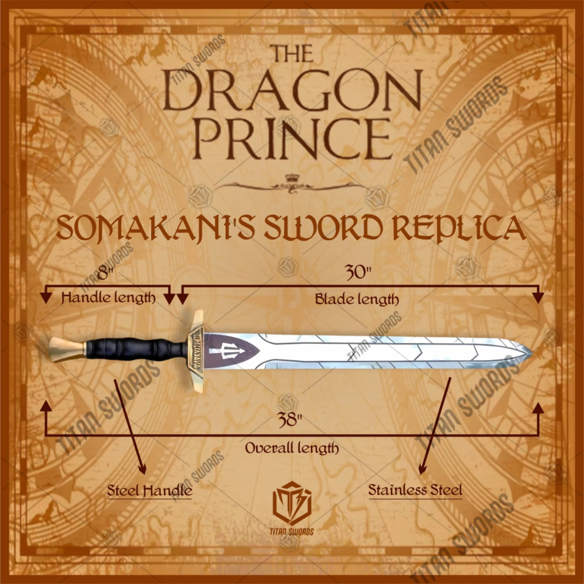 Premium Riptide Percy Jackson Anaklusmos Sword Replica with Celestial Bronze finish.