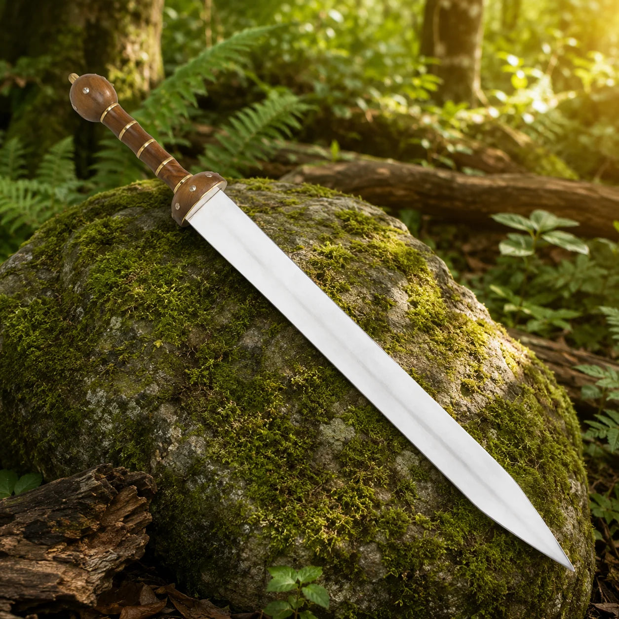 Detailed blade tip of Roman Gladiator Gladius prop replica – decorative display finish collectible