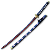 Decorative Shusui Sword from One Piece showcased with matching scabbard and collector accessories for anime display collections.