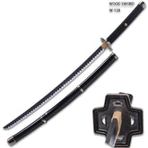 Zoro Yubashiri Sword with matching high-gloss black scabbard showcased as a premium One Piece fan collectible
