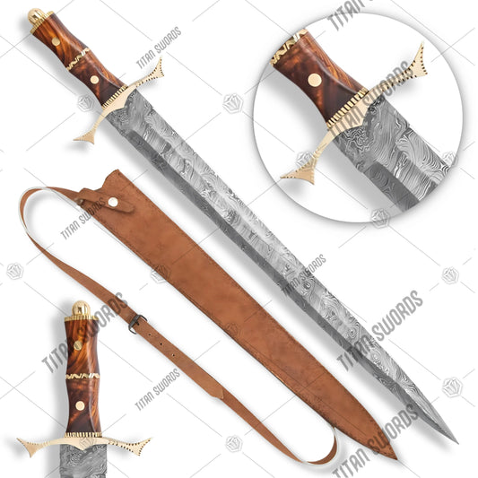 Premium Royal Ranger Damascus Steel Sword with damascus steel.
