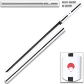 Detailed White Kusanagi wooden Sword inspired by Sasuke from Naruto Shippuden for collector shelves and cosplay