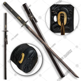 Premium Shinwa Black Knight Katana Damascus Sword with Damascus steel.