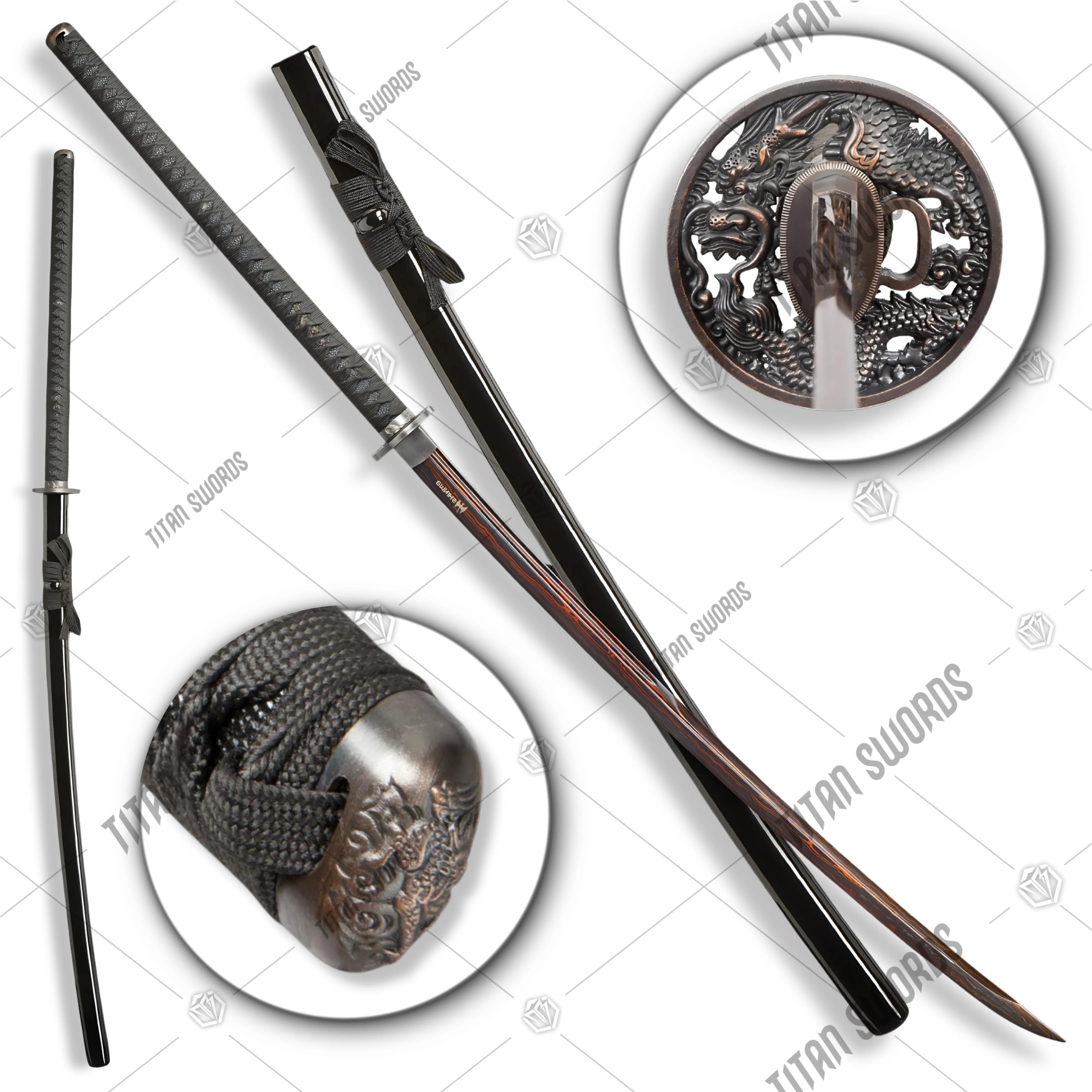 Premium Shinwa Colossus Yoru Odachi Katana Damascus Sword with damascus steel.