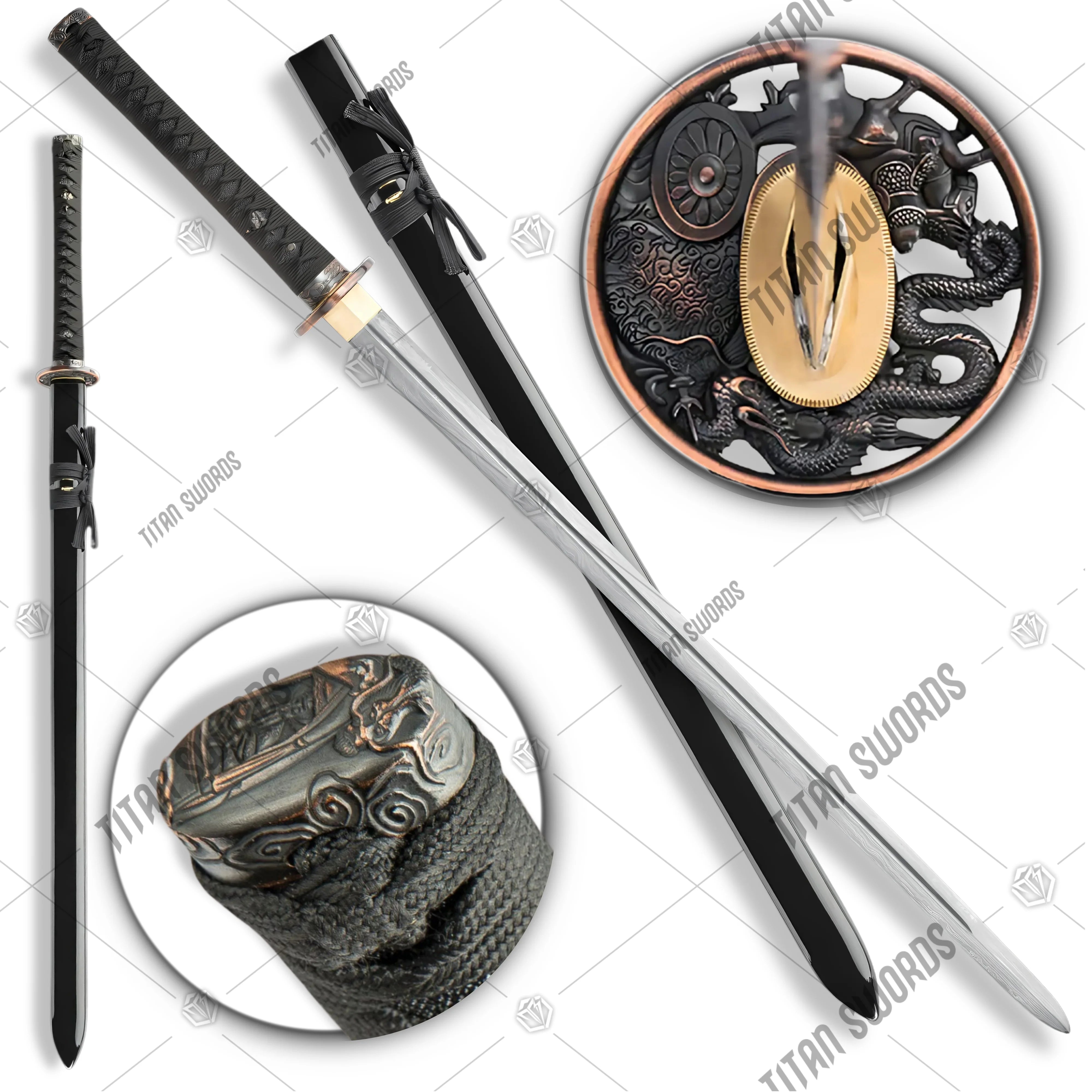 Premium Shinwa Dragon Lord Handmade Katana Damascus Sword with damascus steel.