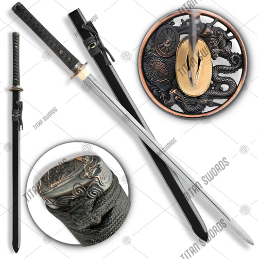 Premium Shinwa Dragon Lord Handmade Katana Damascus Sword with damascus steel.