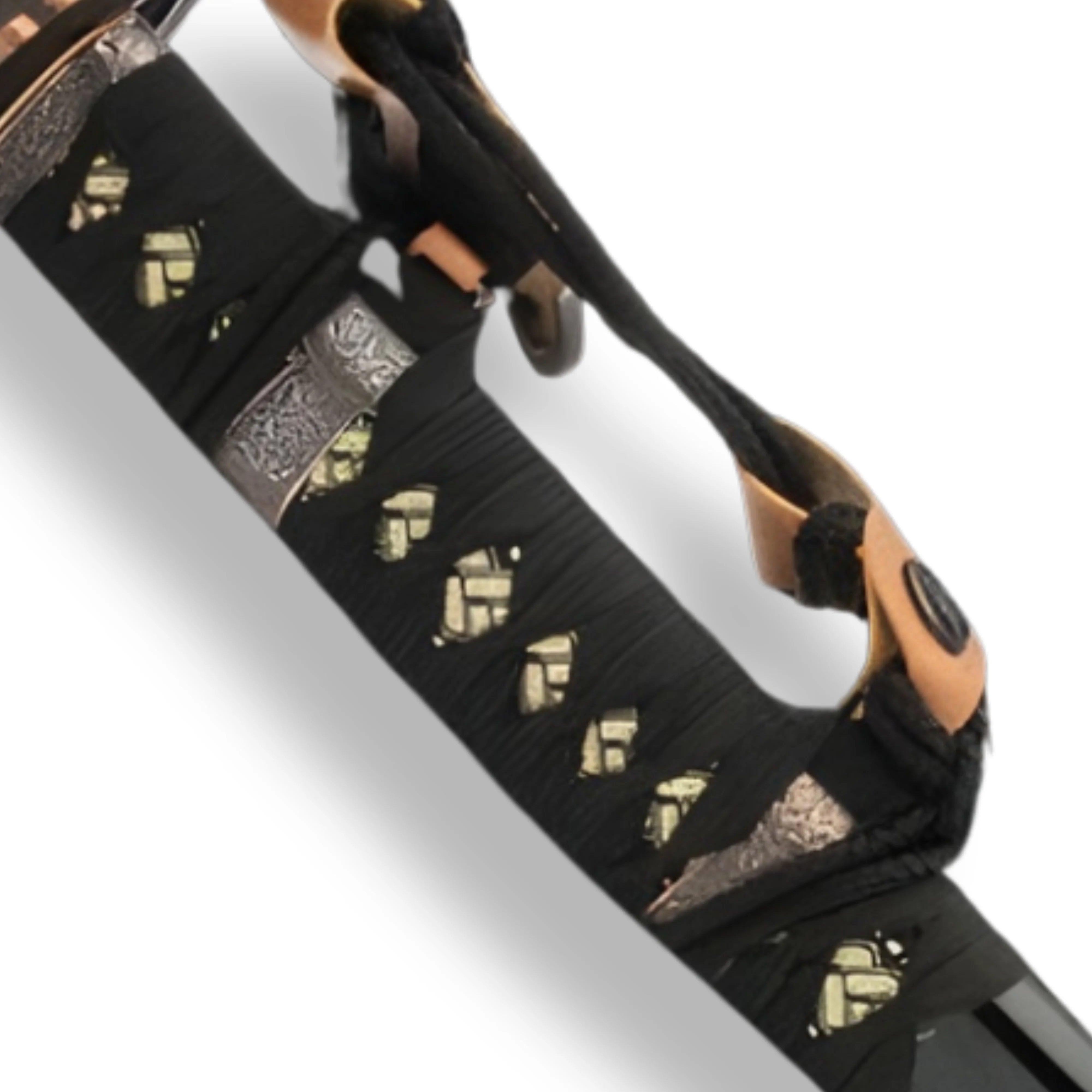 Premium Shinwa Ebony Tachi Katana Black Damascus Sword with damascus steel.